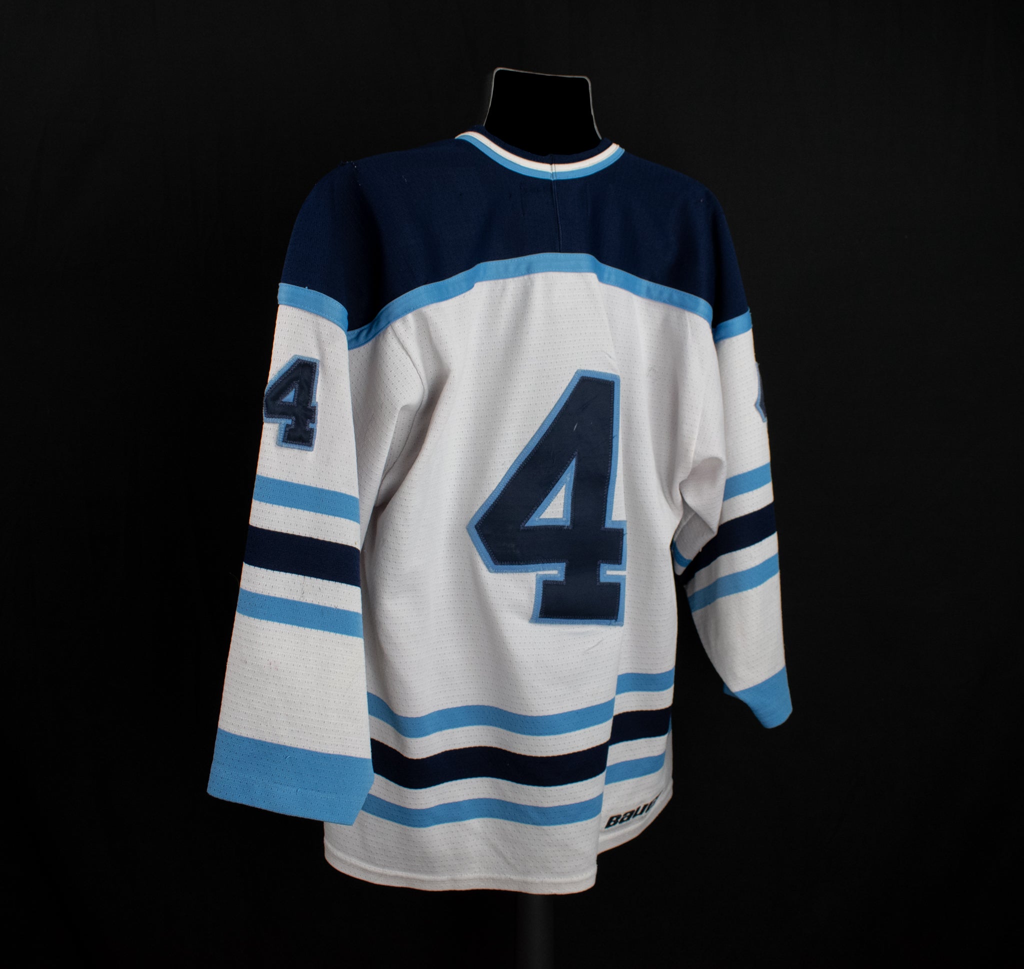 Flyers Hockey Jersey White Blue Medium HW Bauer Used Vintage Hockey Jersey