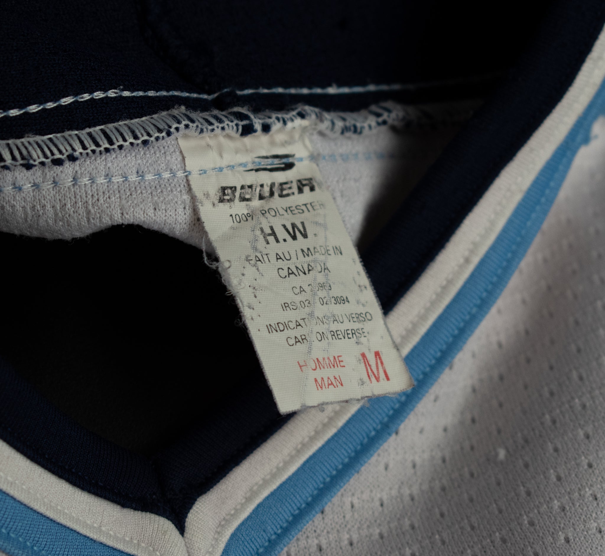 Flyers Hockey Jersey White Blue Medium HW Bauer Used Vintage Hockey Jersey