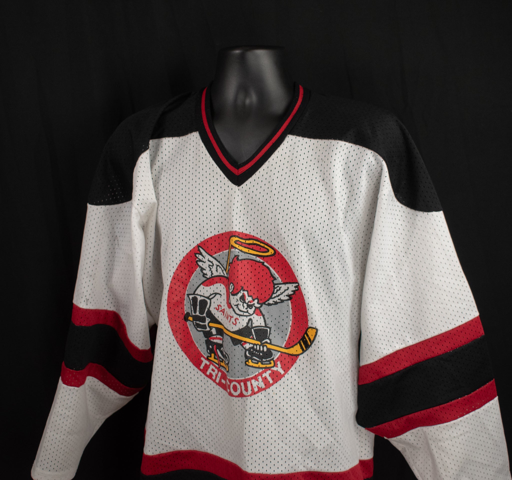 Athletic Hockey Jersey Medium Tri-County Saints Whittaker 20 White Black Red Youth Hockey