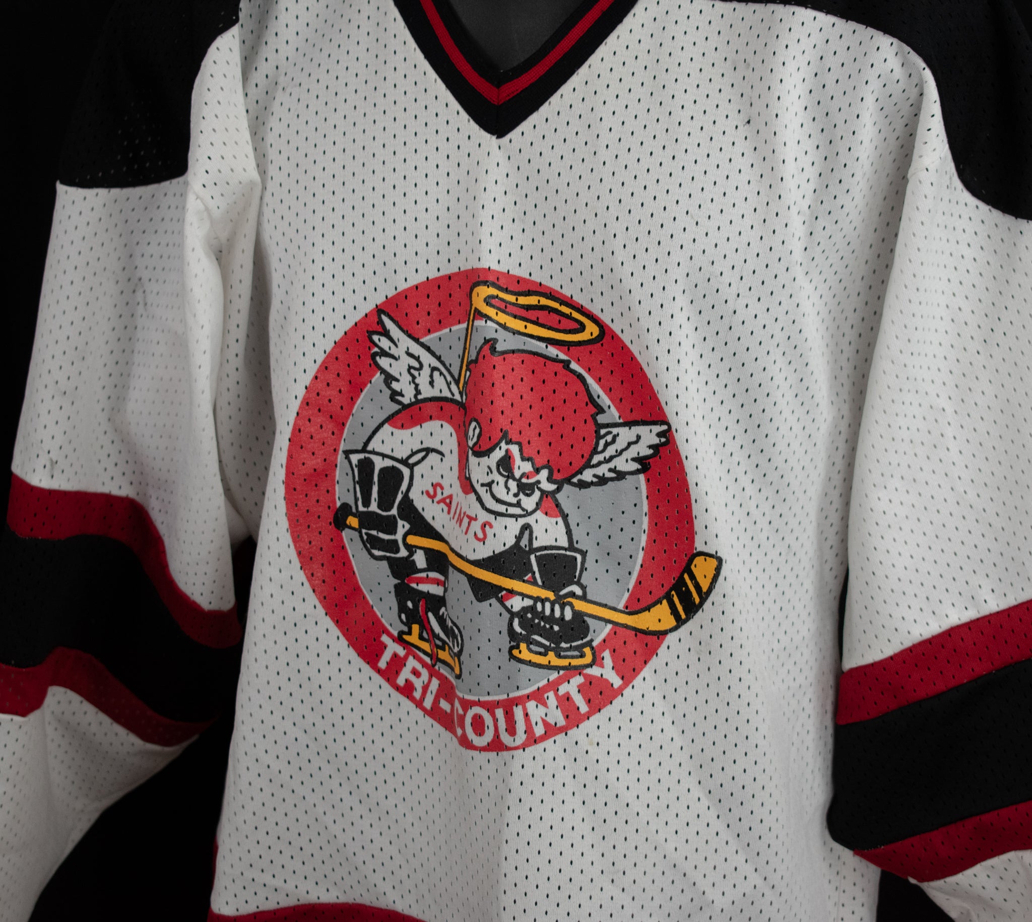 Athletic Hockey Jersey Medium Tri-County Saints Whittaker 20 White Black Red Youth Hockey