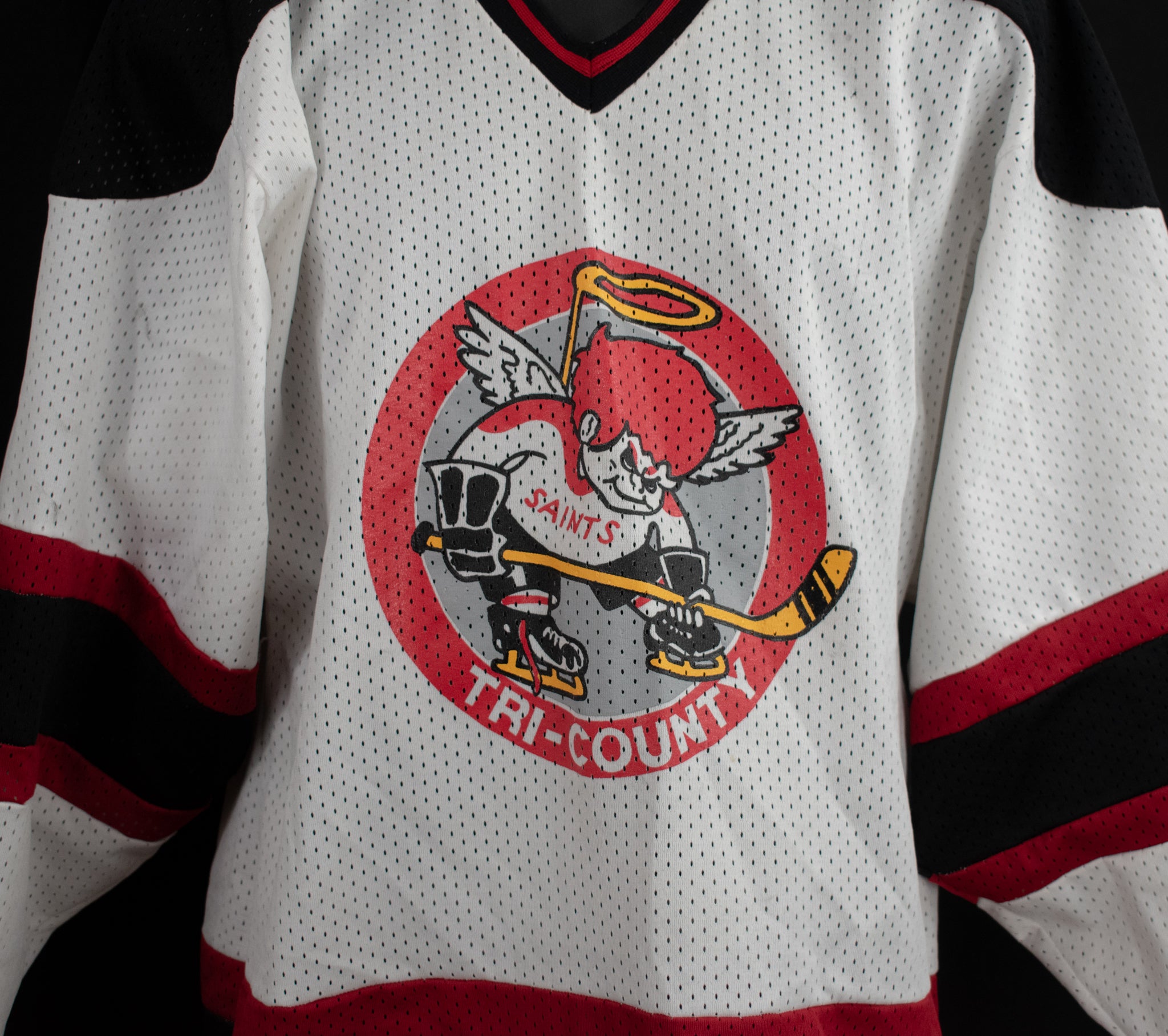 Athletic Hockey Jersey Medium Tri-County Saints Whittaker 20 White Black Red Youth Hockey