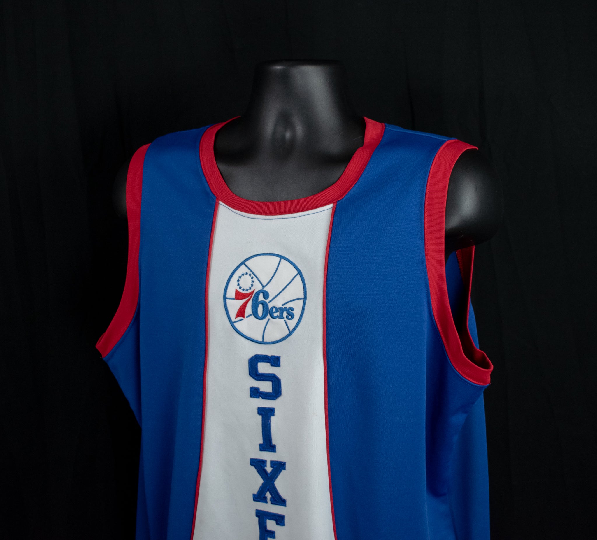 Hardwood Classics 76ers NBA Jersey XL Basketball HWC Near Mint Blue Red