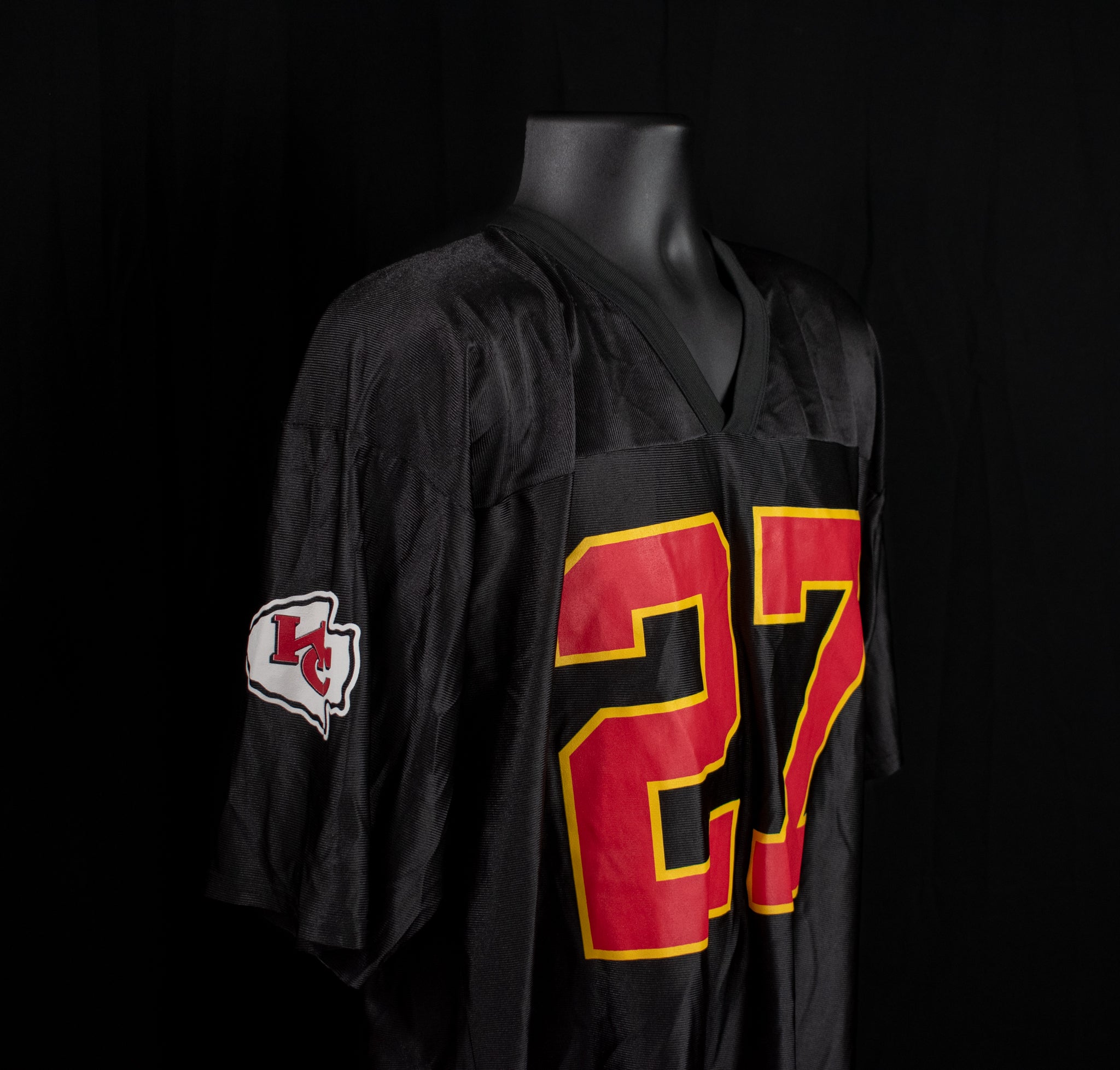 Kansas City Chiefs Football Jersey Black Large L Johnson 27 Authentic Jersey NFL