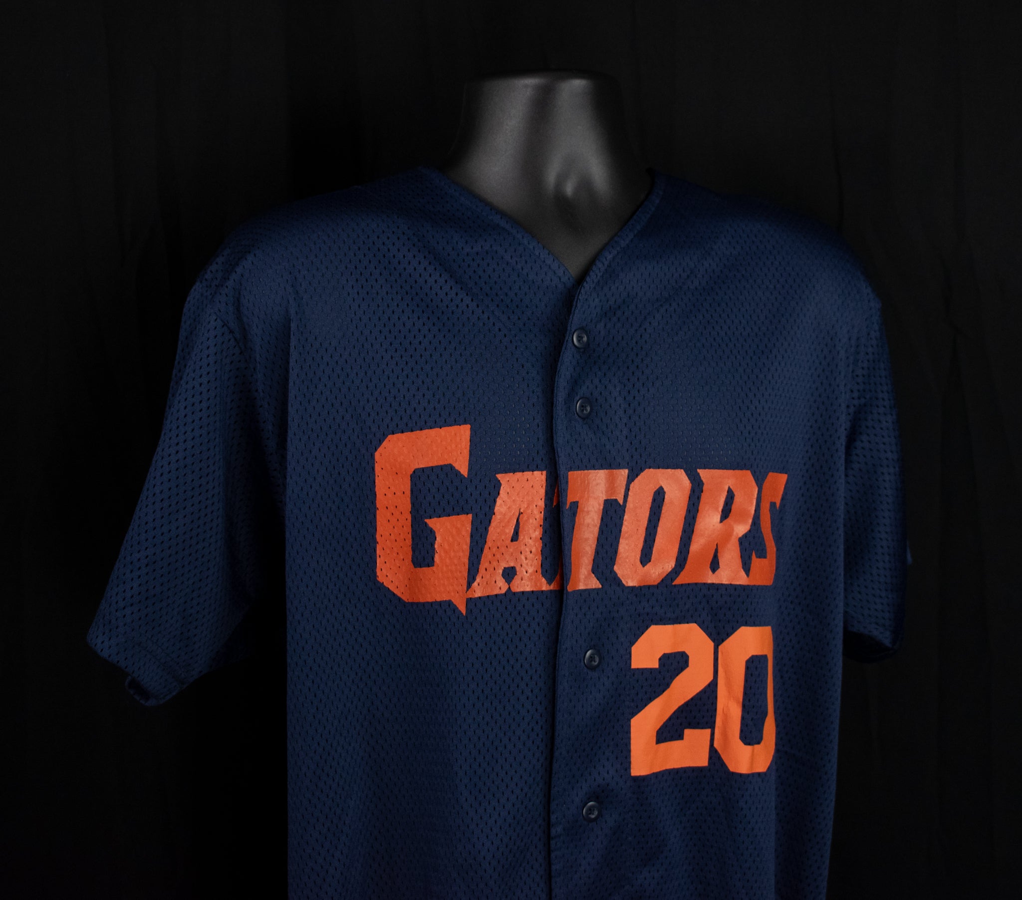 Gators 20 X-Large Blue Button Up Jersey Shirt Used