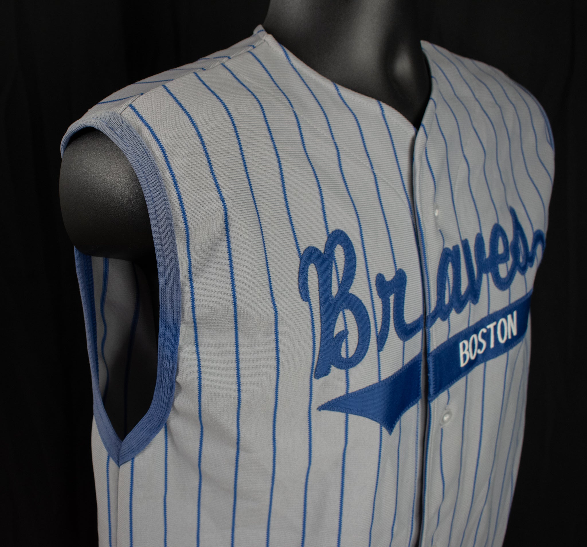 Boston Baseball Jersey Boston Braves Gray Baseball Vest Medium SM Authentic