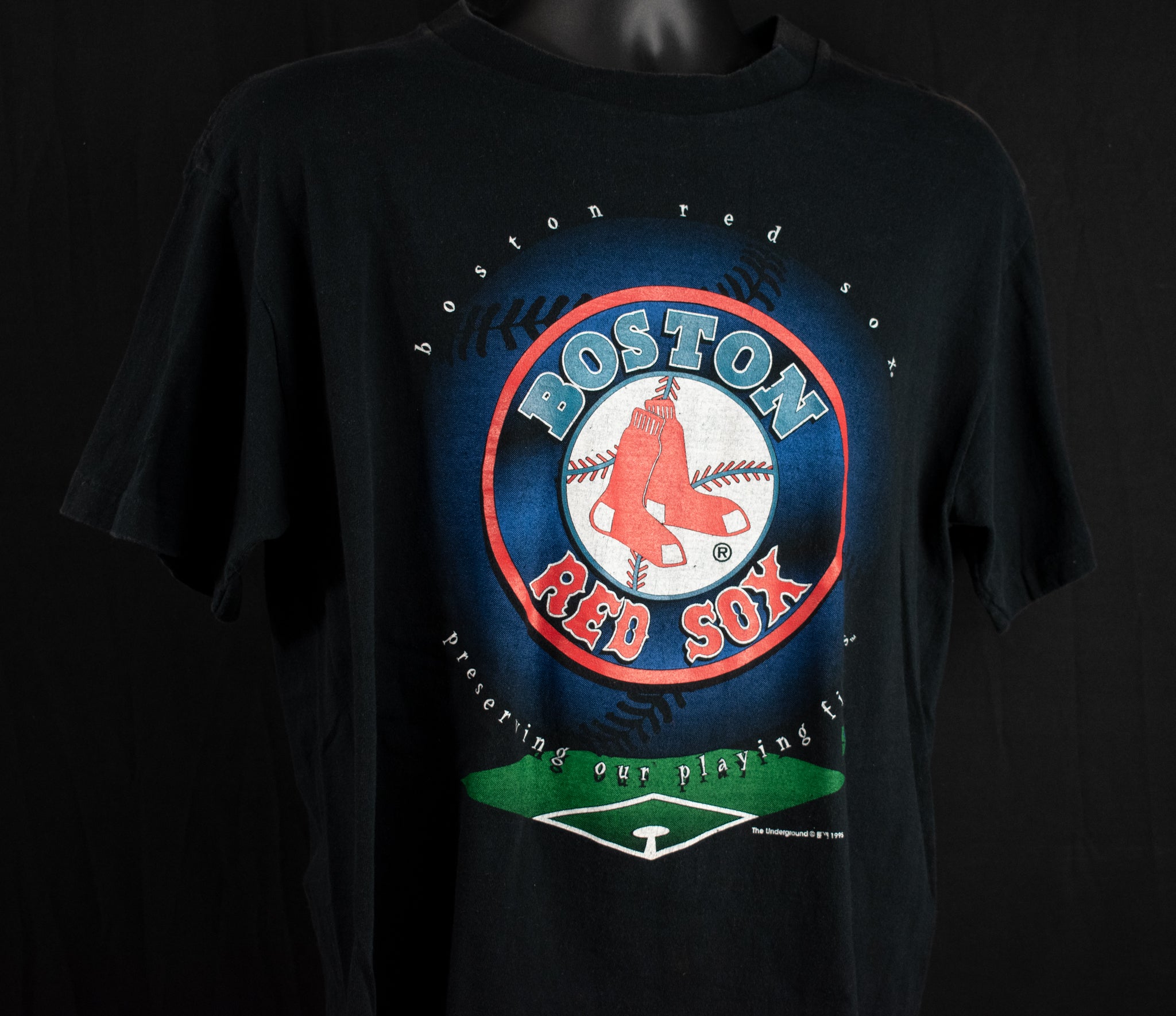Boston Red Sox Vintage 1995 T-Shirt Large Authentic Branded Underground Black Adult Mens Used