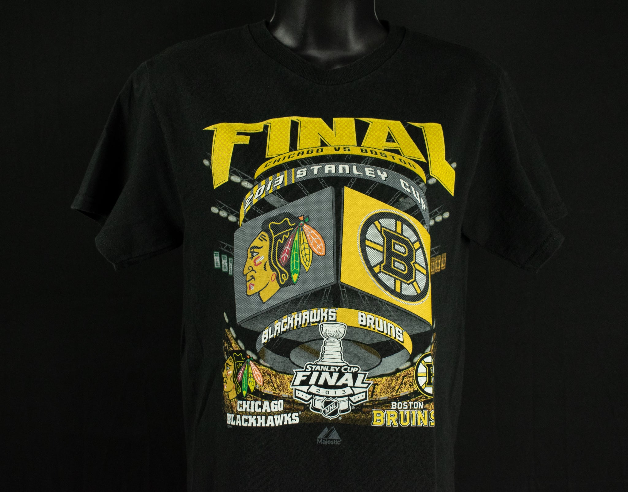 Chicago Blackhawks T-Shirt Small NHL Hockey Majestic 2013 Stanley Cup Final Boston