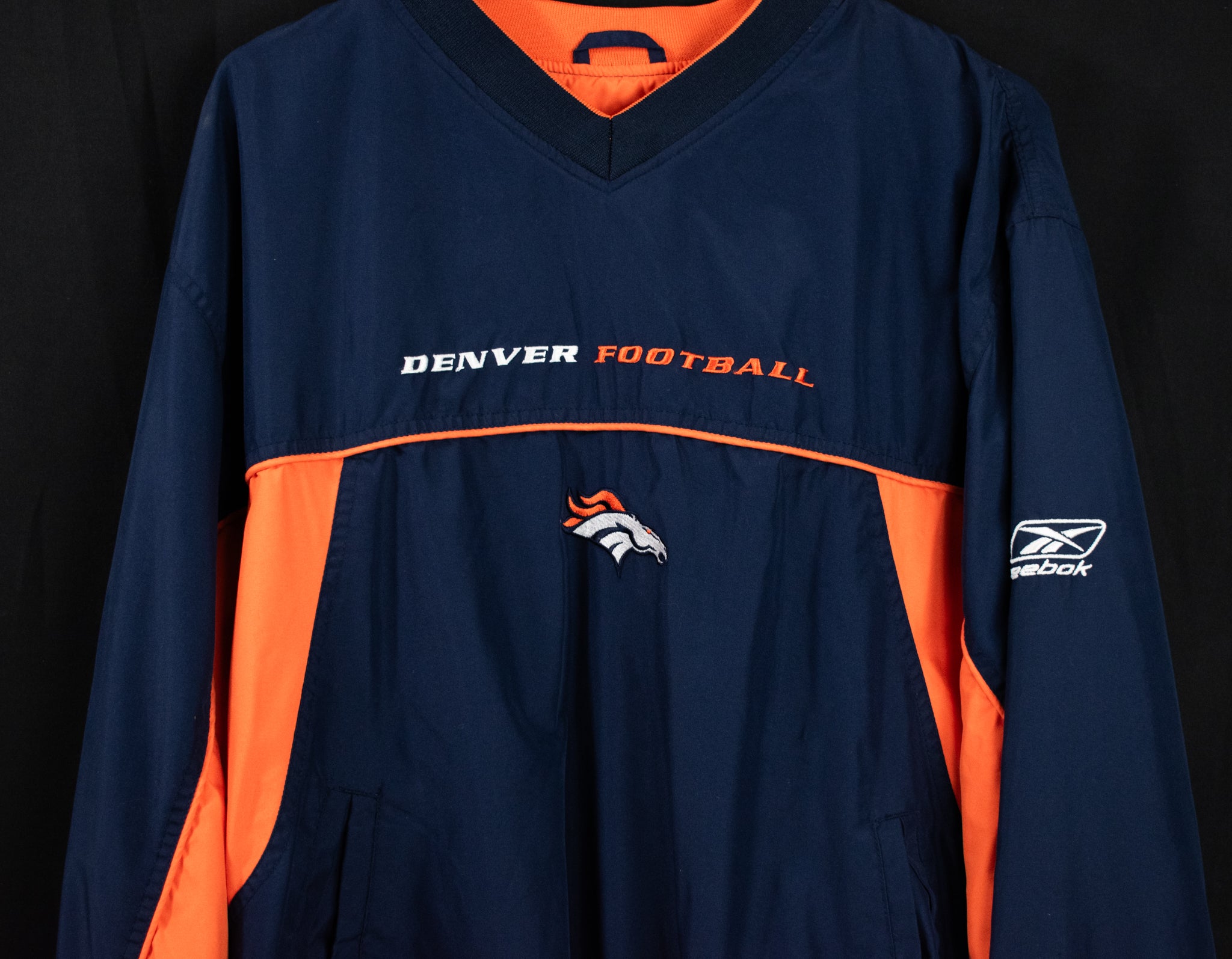 Denver Broncos Windbreak Vintage Reebok Pullover Adult Large Authentic NFL Jacket