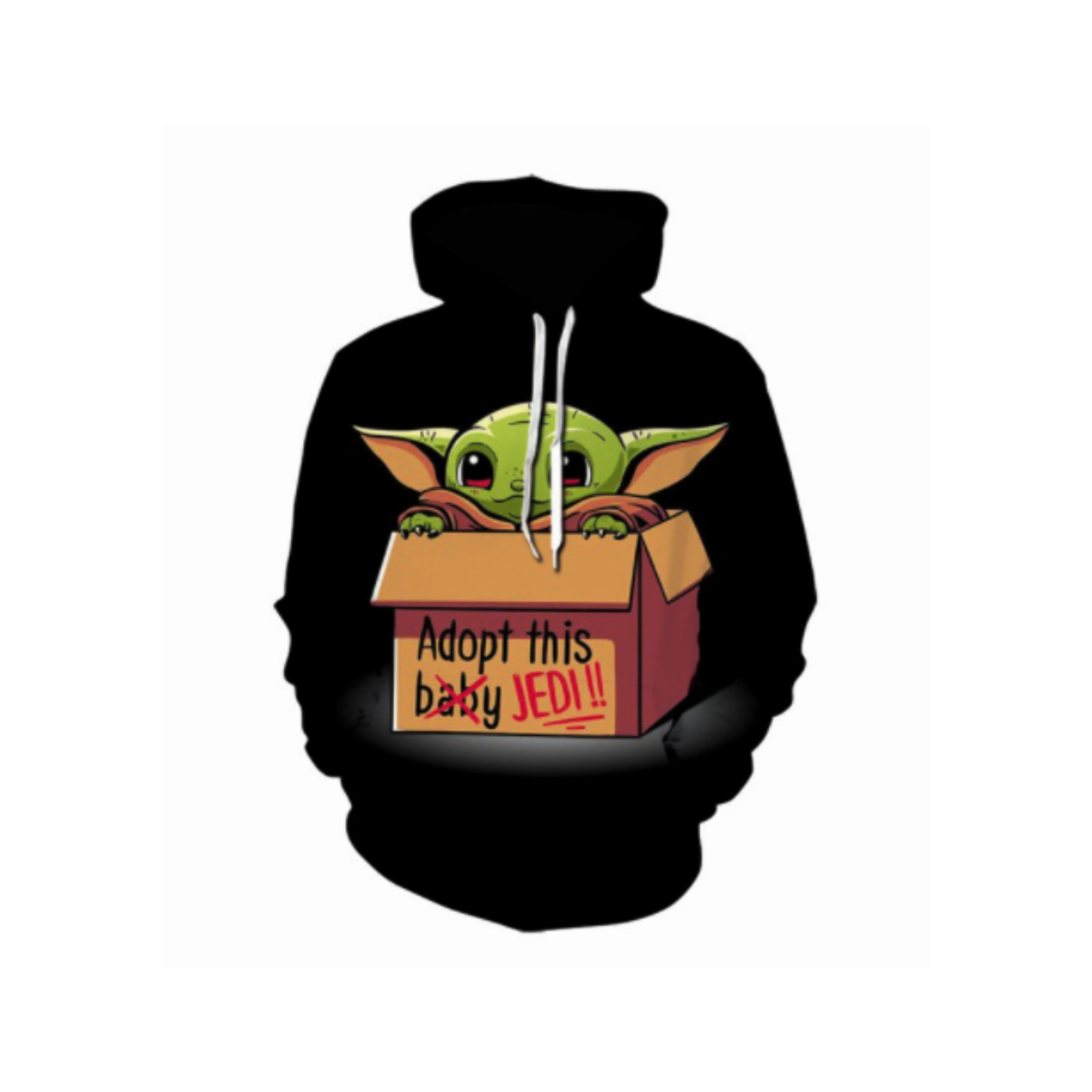 Yoda Hoodie Exclusive Art Design Sweatshirt Black Custom Hoodie Adult Mens NEW