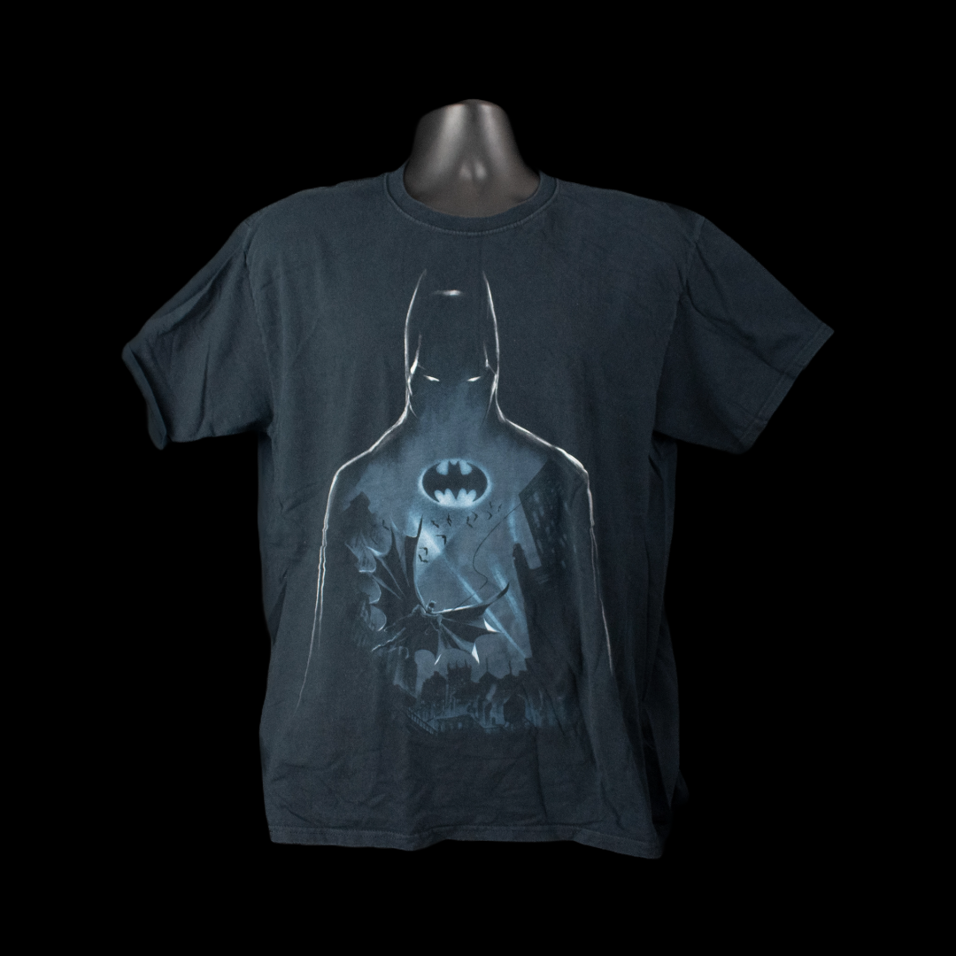 Batman Vintage T-Shirt Men Adult DC Comic's Black Bat Man Shirt Size Large