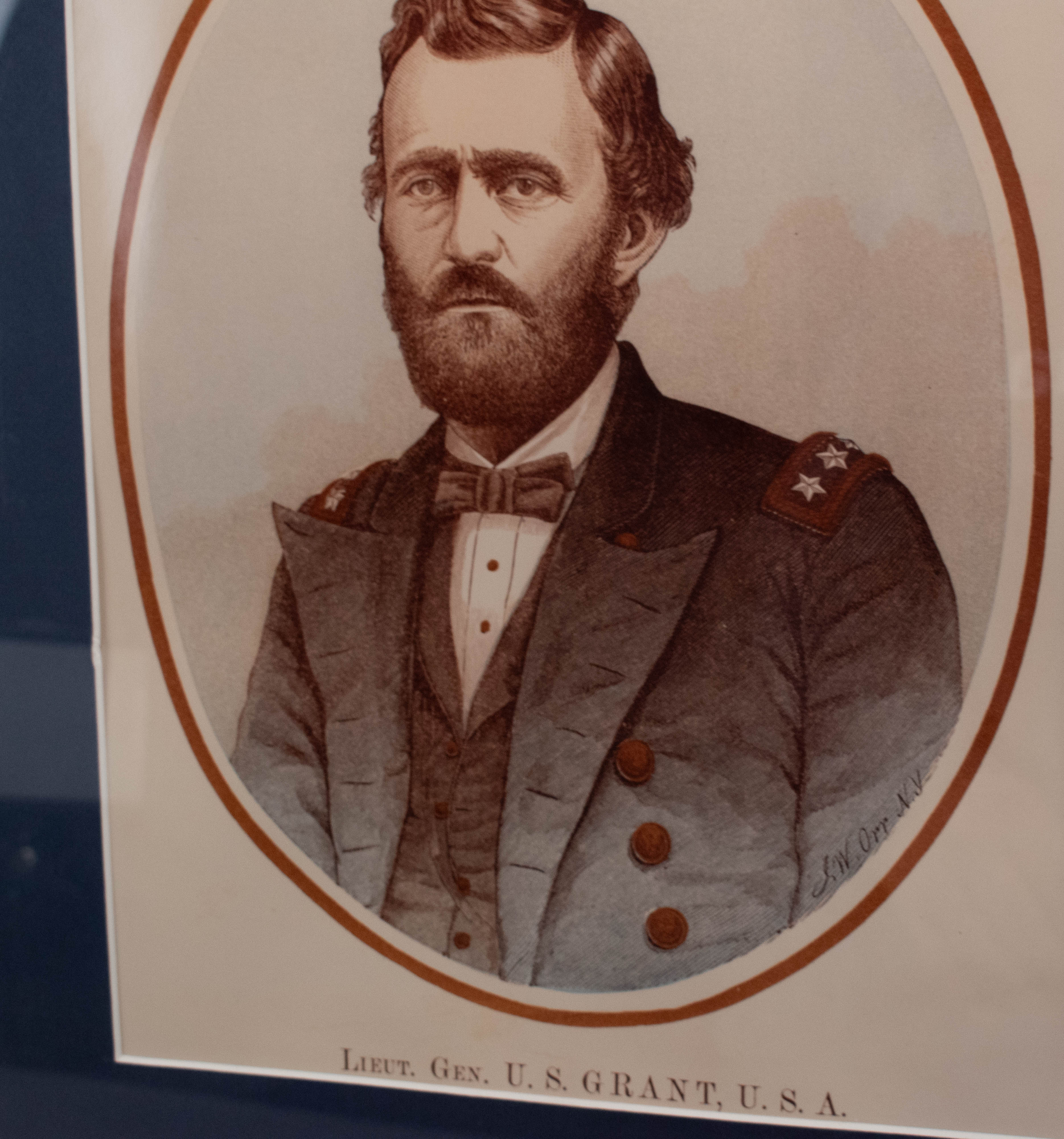 Lieut Grant USA Frame Historical Photo Framed Vintage 22x18