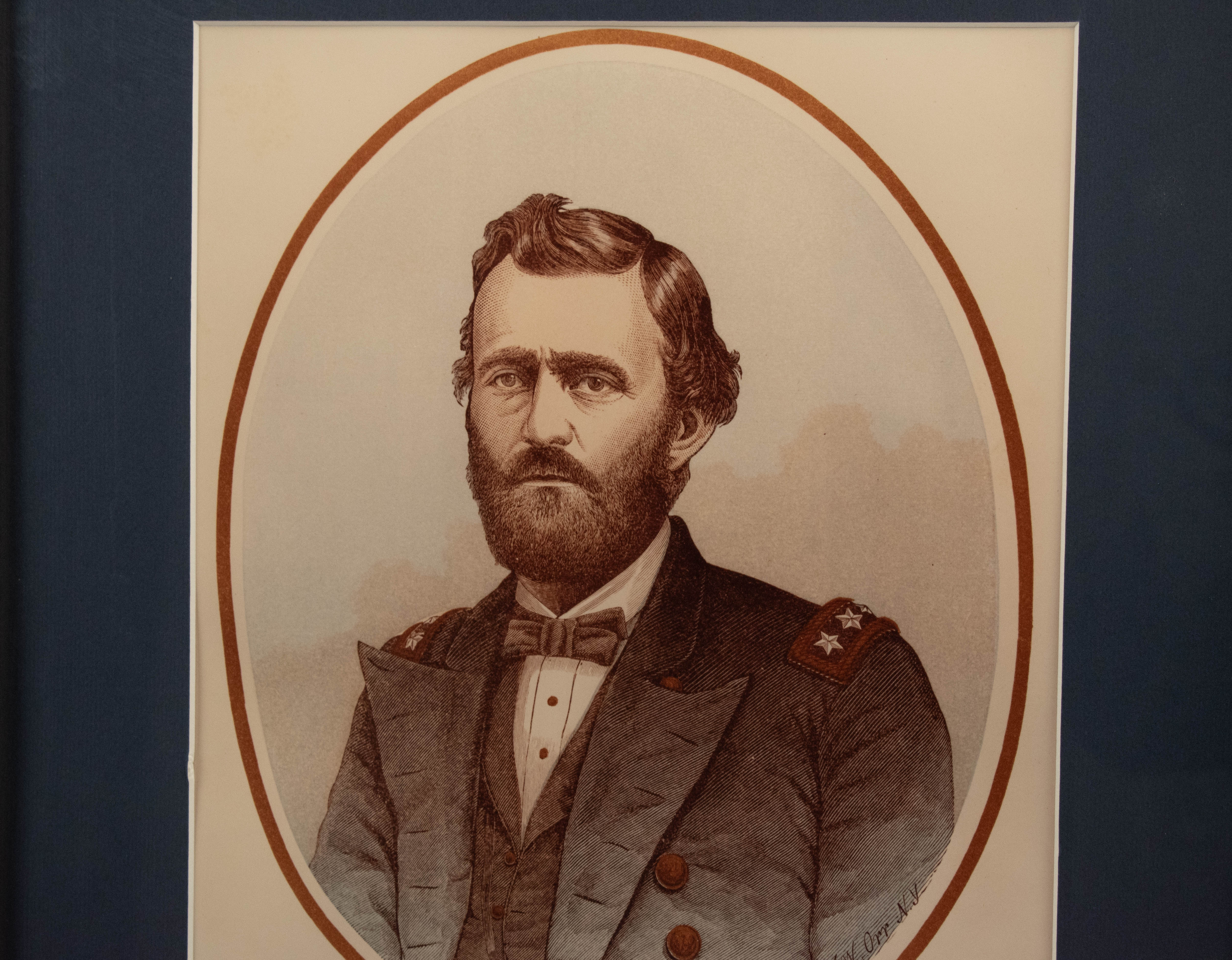 Lieut Grant USA Frame Historical Photo Framed Vintage 22x18