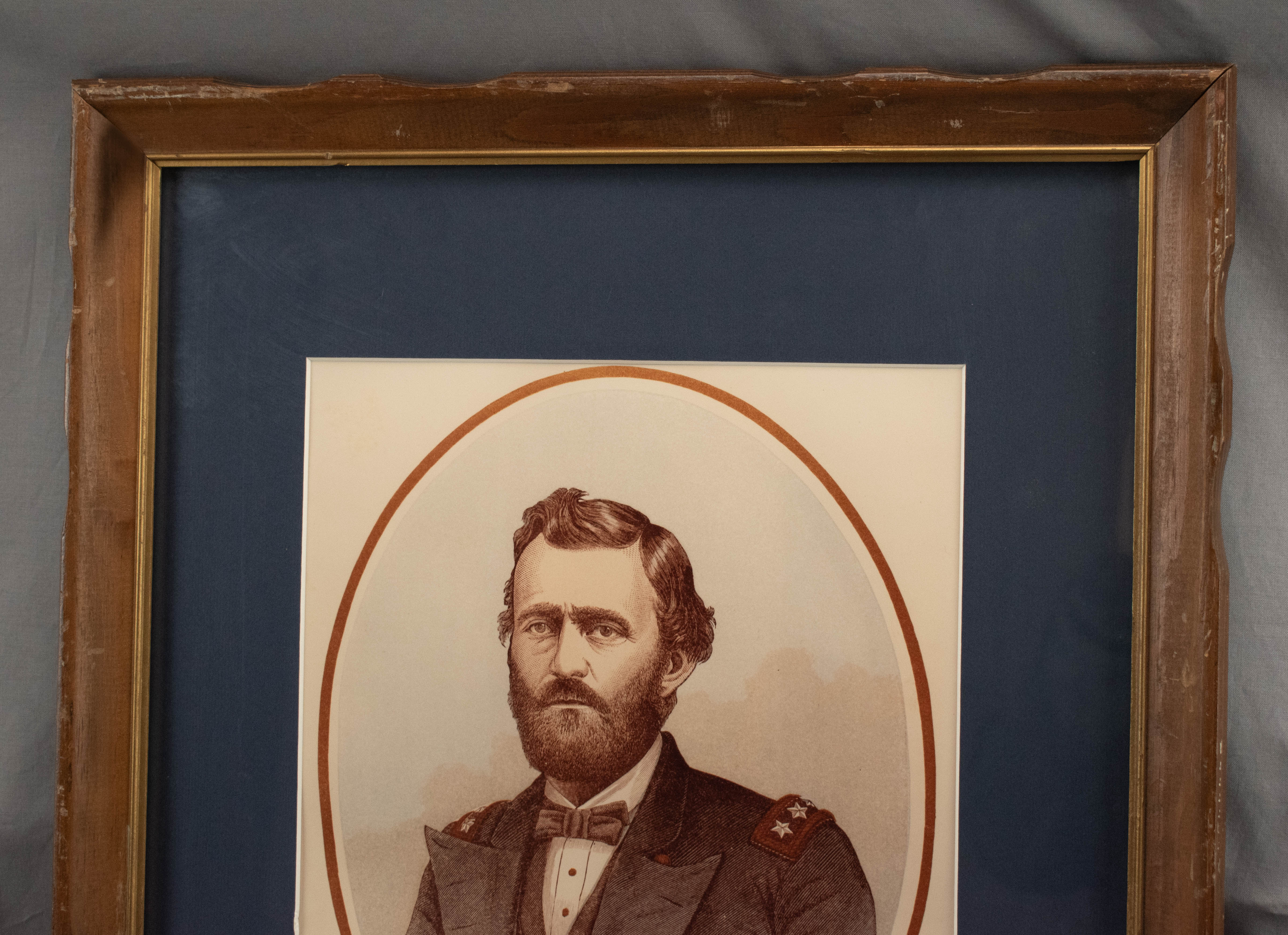 Lieut Grant USA Frame Historical Photo Framed Vintage 22x18