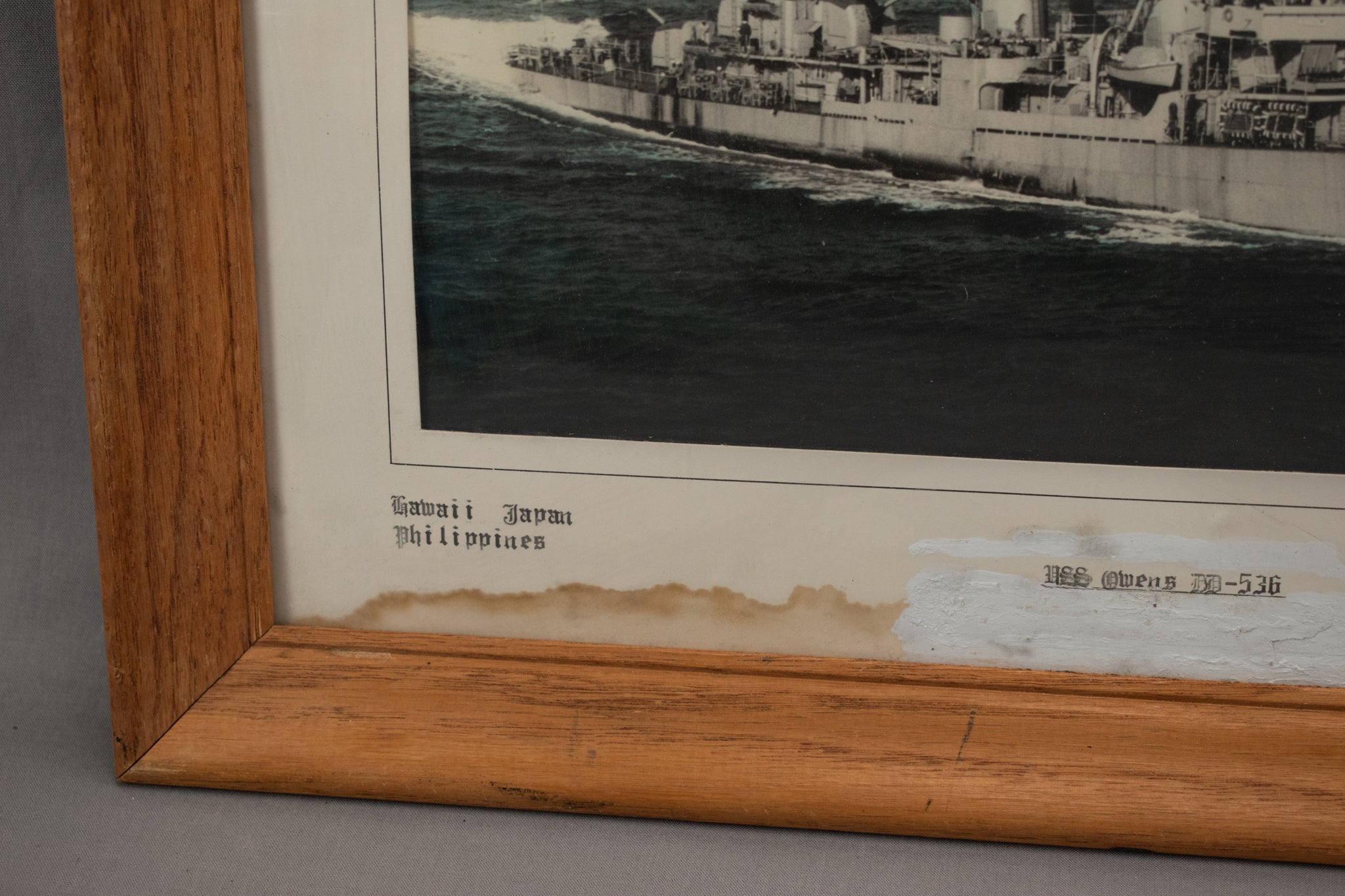 USS Owens DD-536 Philipines Japan Hong Kong Frame Photo 14x18"