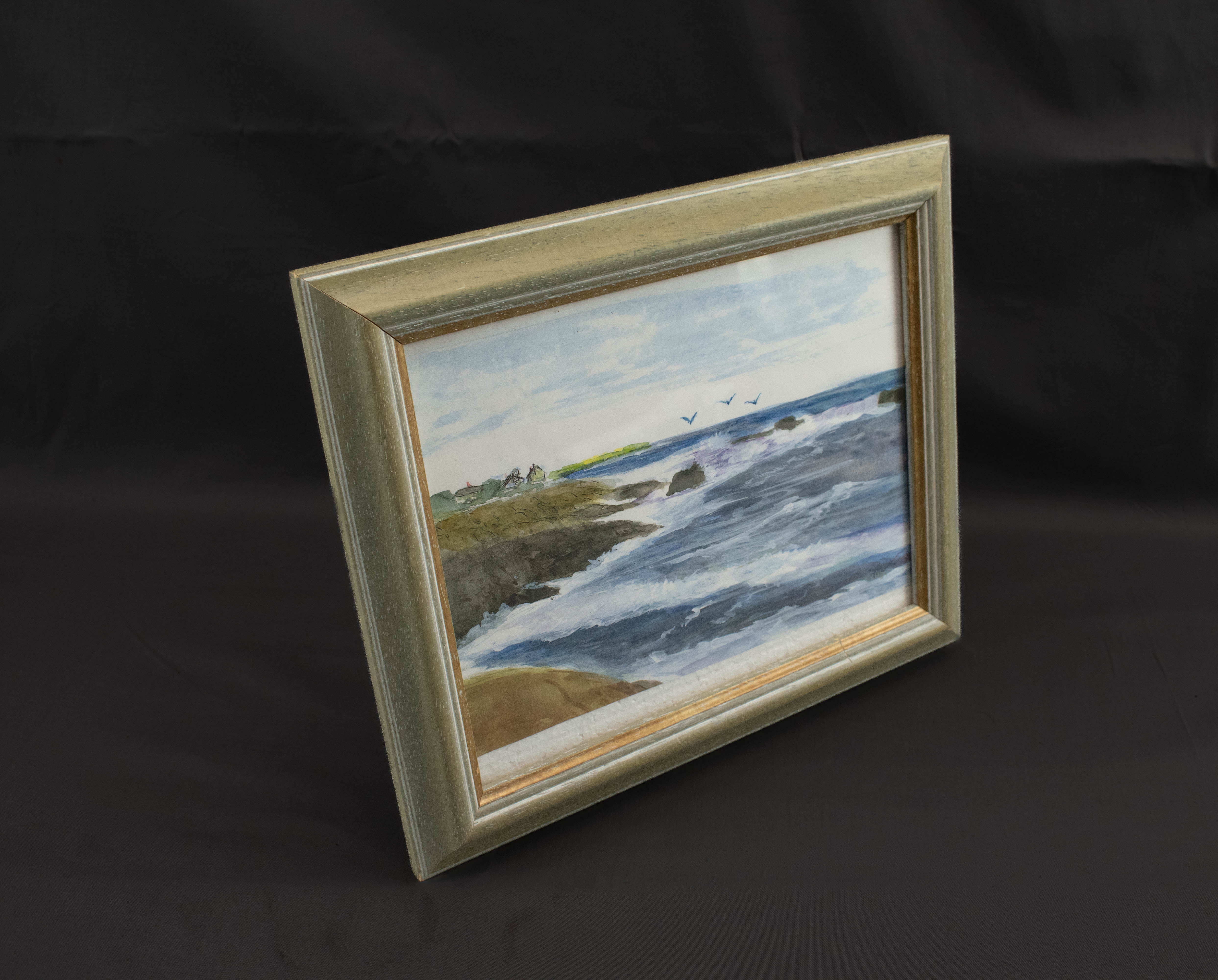 Ocean Painting Framed Artwork Print 10x12 Picture Frame