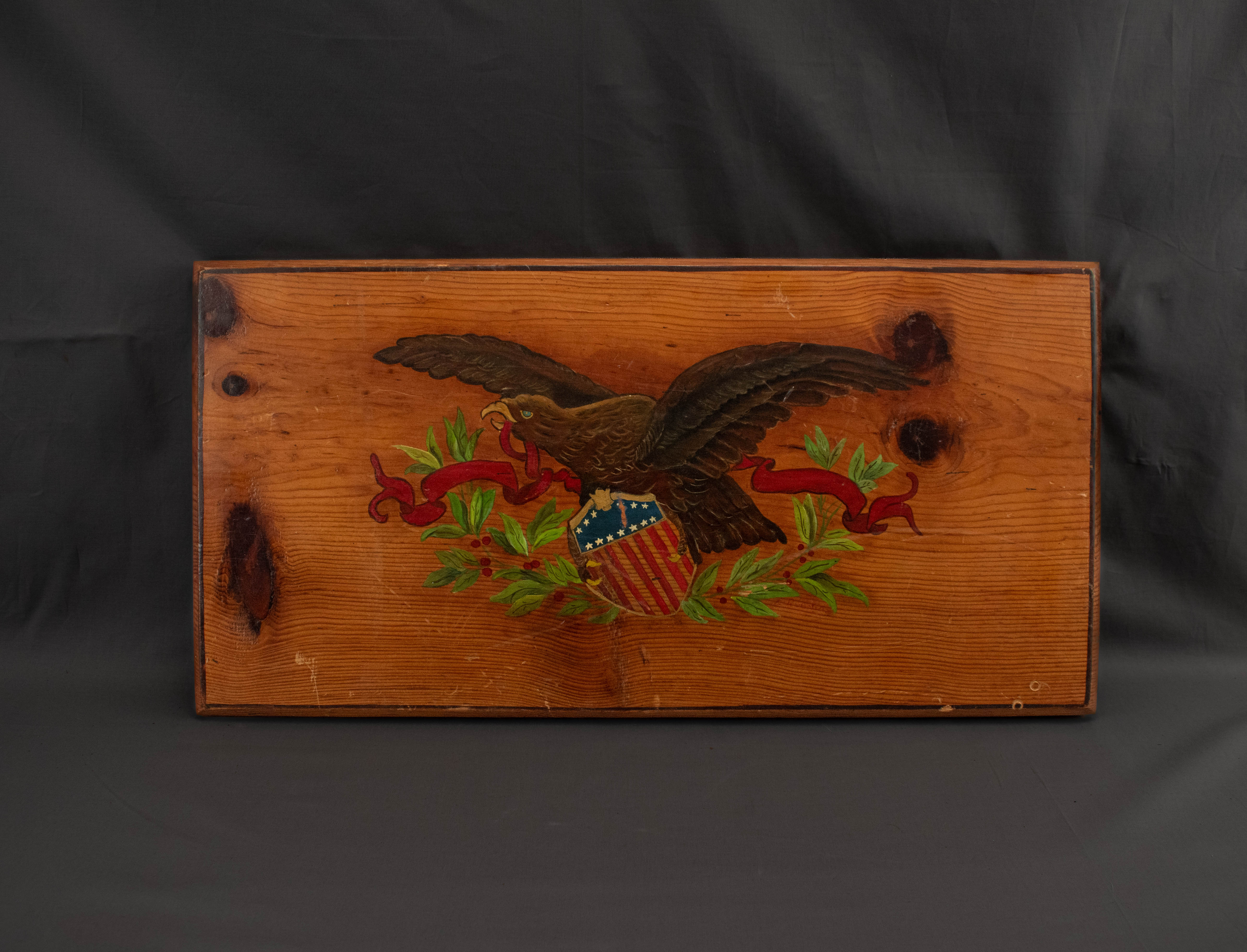 American Eagle Wood Artwork Custom Made Wall Decor USA Vintage American Eagle 22x11
