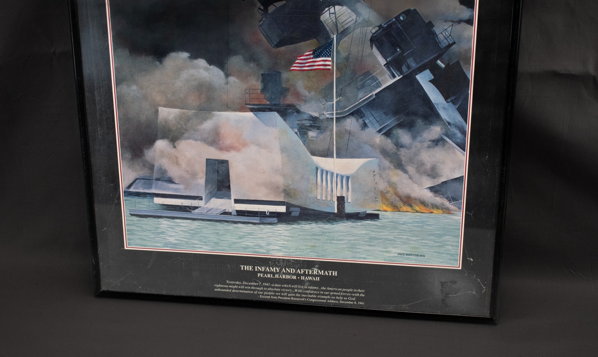 Pearl Harbor Hawaii After Math Vintage Framed Poster Print Dec 7 Island Heritage Published