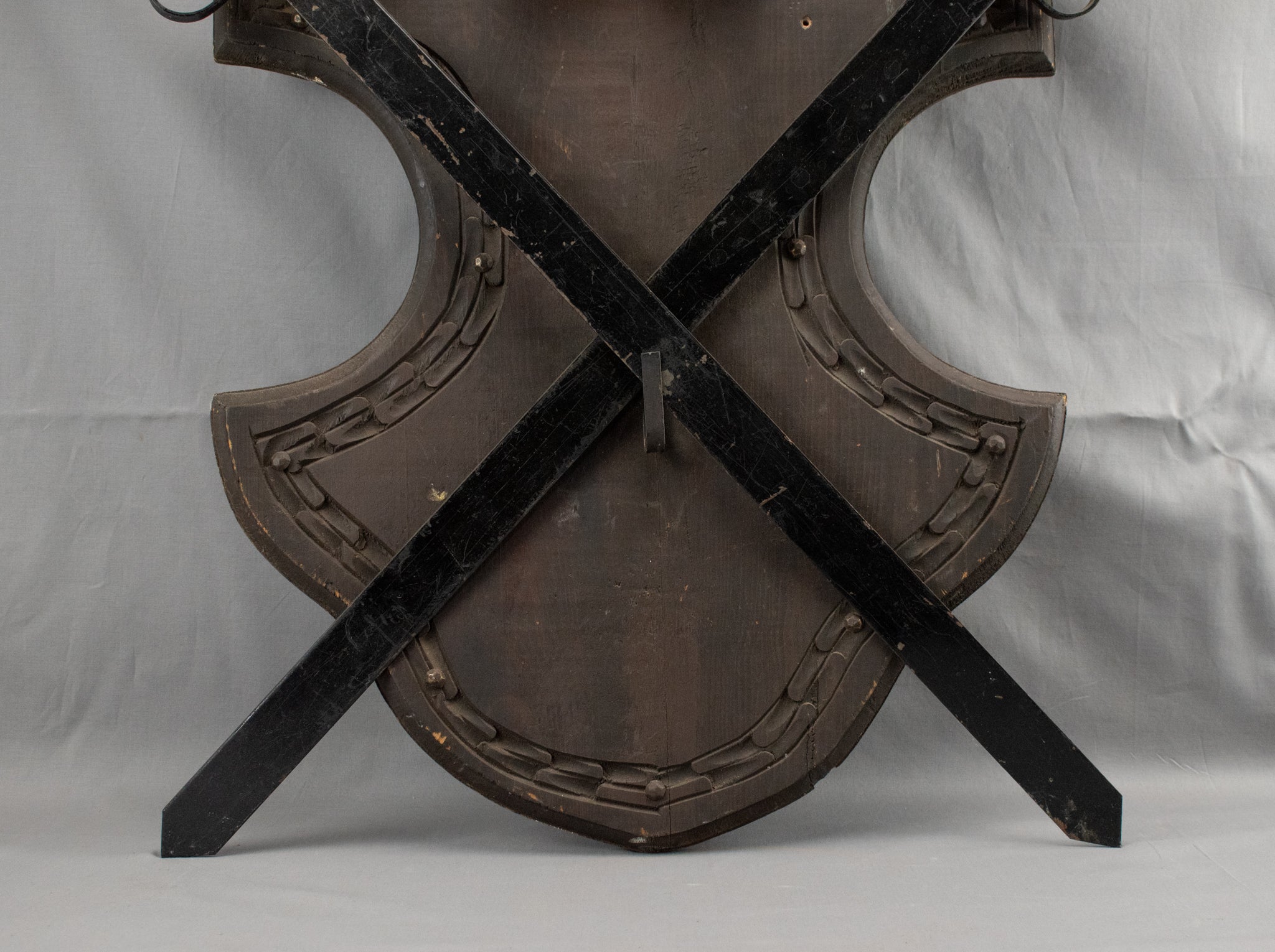 Sword And Shield Wood Display Mexico Vintage 36x19 Used