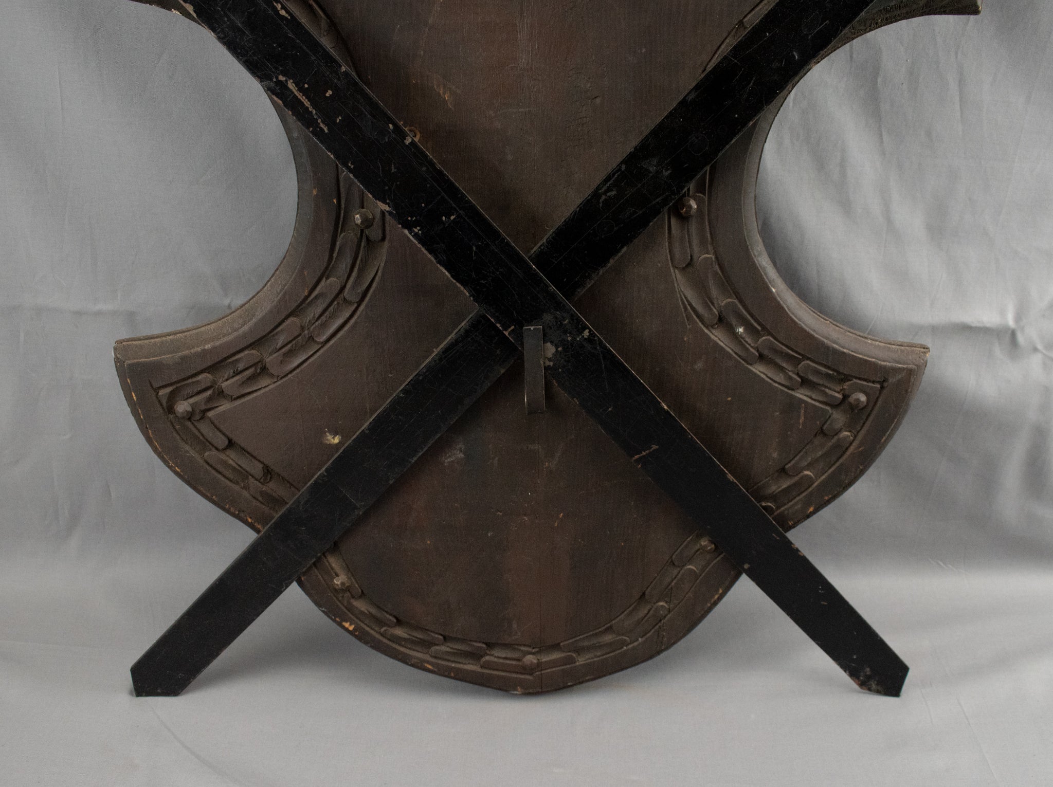 Sword And Shield Wood Display Mexico Vintage 36x19 Used