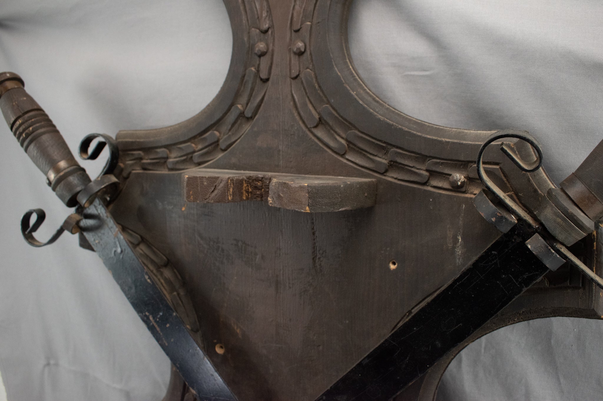 Sword And Shield Wood Display Mexico Vintage 36x19 Used