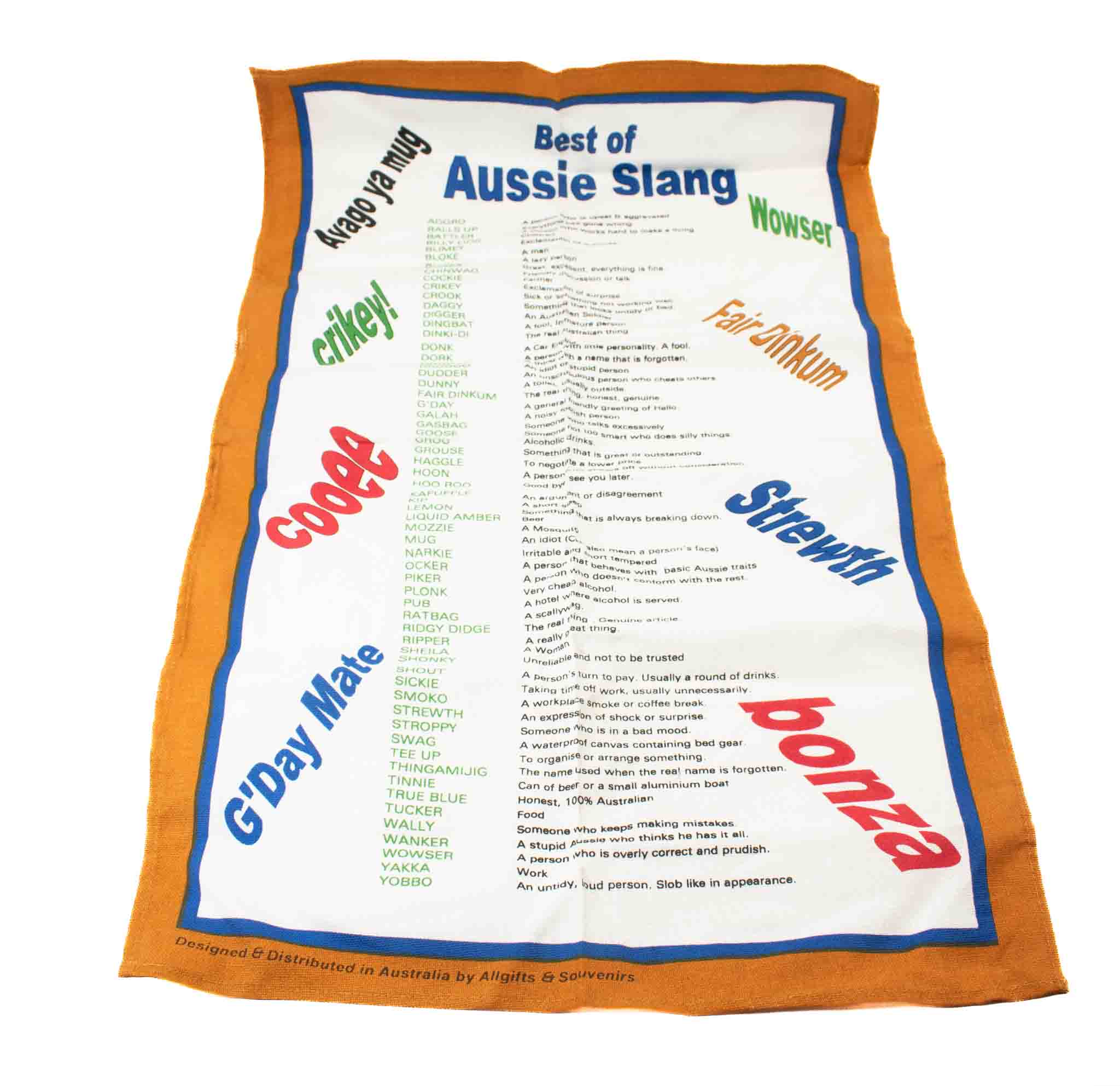 Australian Best of Aussie Slang All Gifts Souvenirs Banner Australian 19x30in