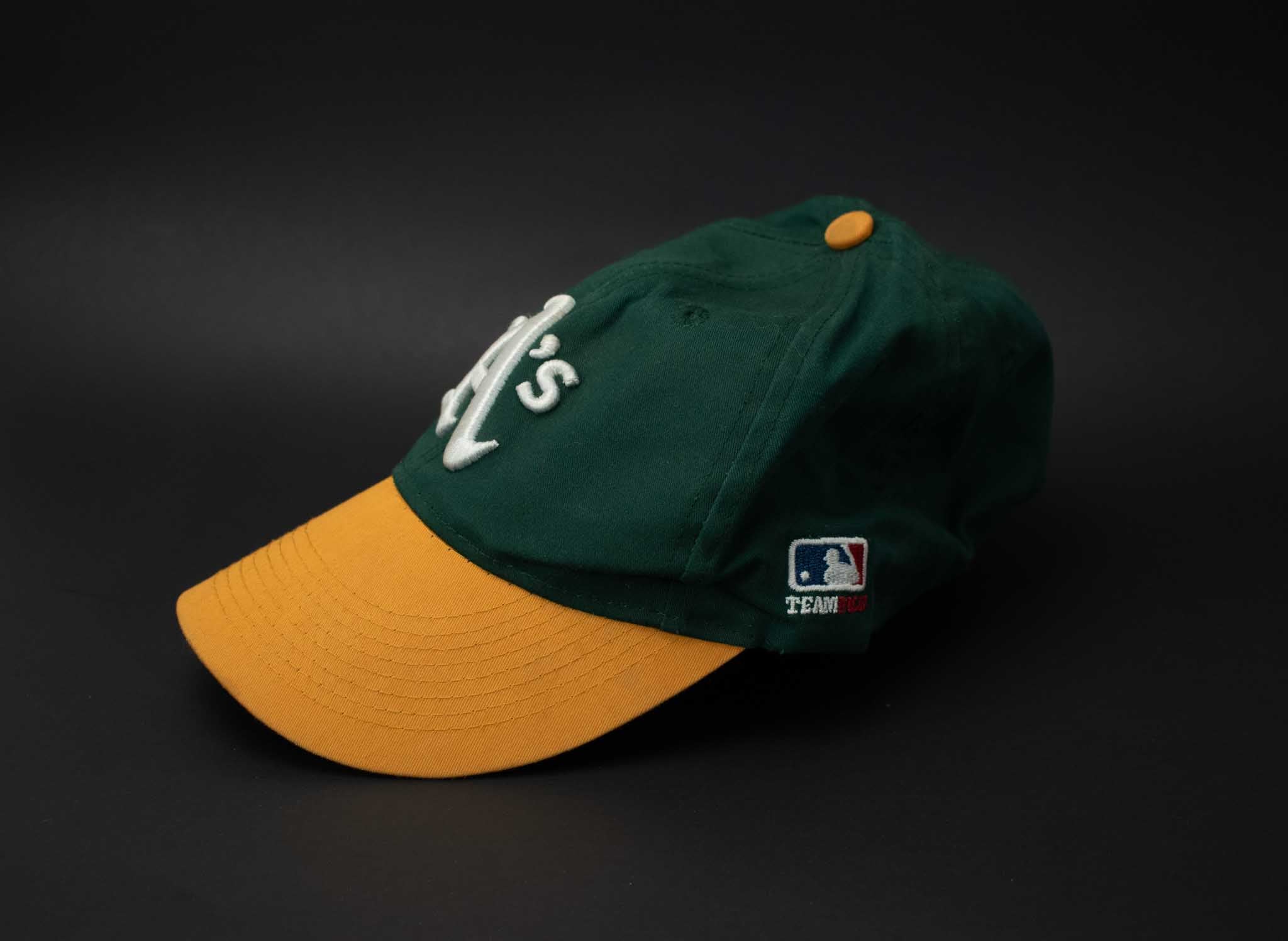 A’s Green and yellow Baseball Cap Snapback MLB Used Youth OC Sports