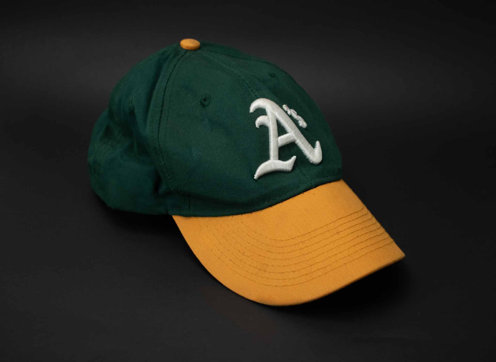A’s Green and yellow Baseball Cap Snapback MLB Used Youth OC Sports