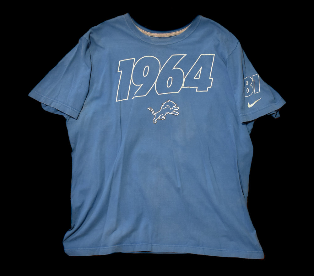Detroit Lions Mens XL T-Shirt Used 1964 NFL Player Team Apparel Nike Used Vintage