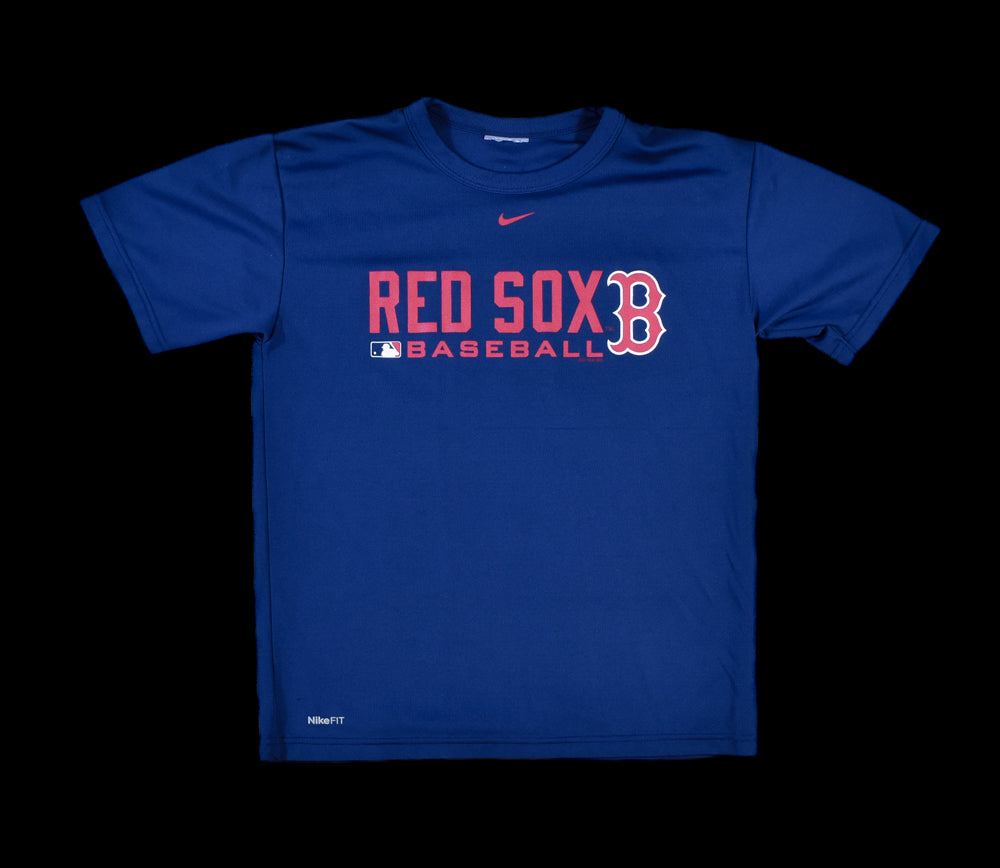 Boston Red Sox Baseball Shirt Nike Small Kids 8-10 Fast Dry Authentic USED