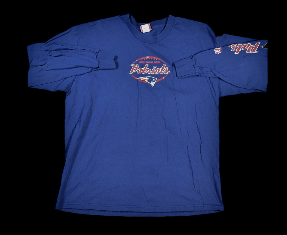 New England Patriots mens long sleeve XL BLue NFL Football t shirt