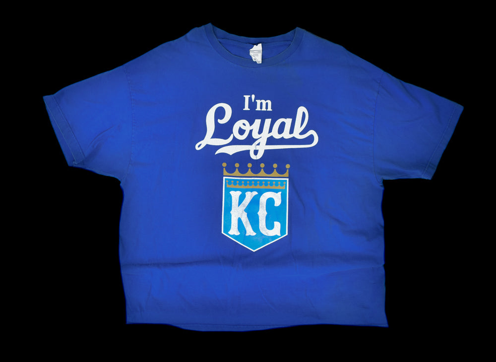 Kansas City Royals MLB Baseball Blue Shirt  Mens Used 2XL Vintage