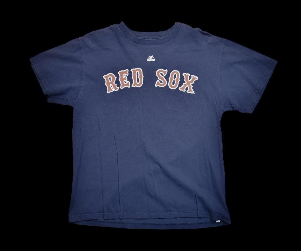 Boston Red Sox Majestic Medium MLB Baseball T-shirt Used Youth Short Sleeve