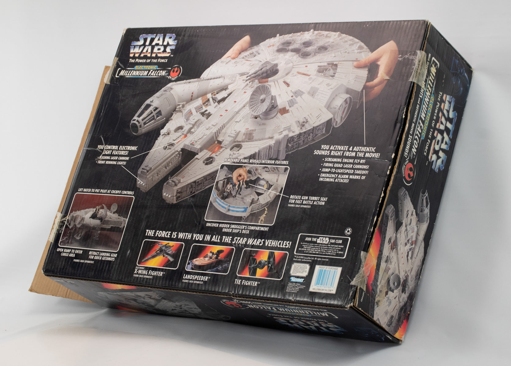 Star Wars Electronic Millennium Falcon 1995 Kenner Power of the Force Orange Used