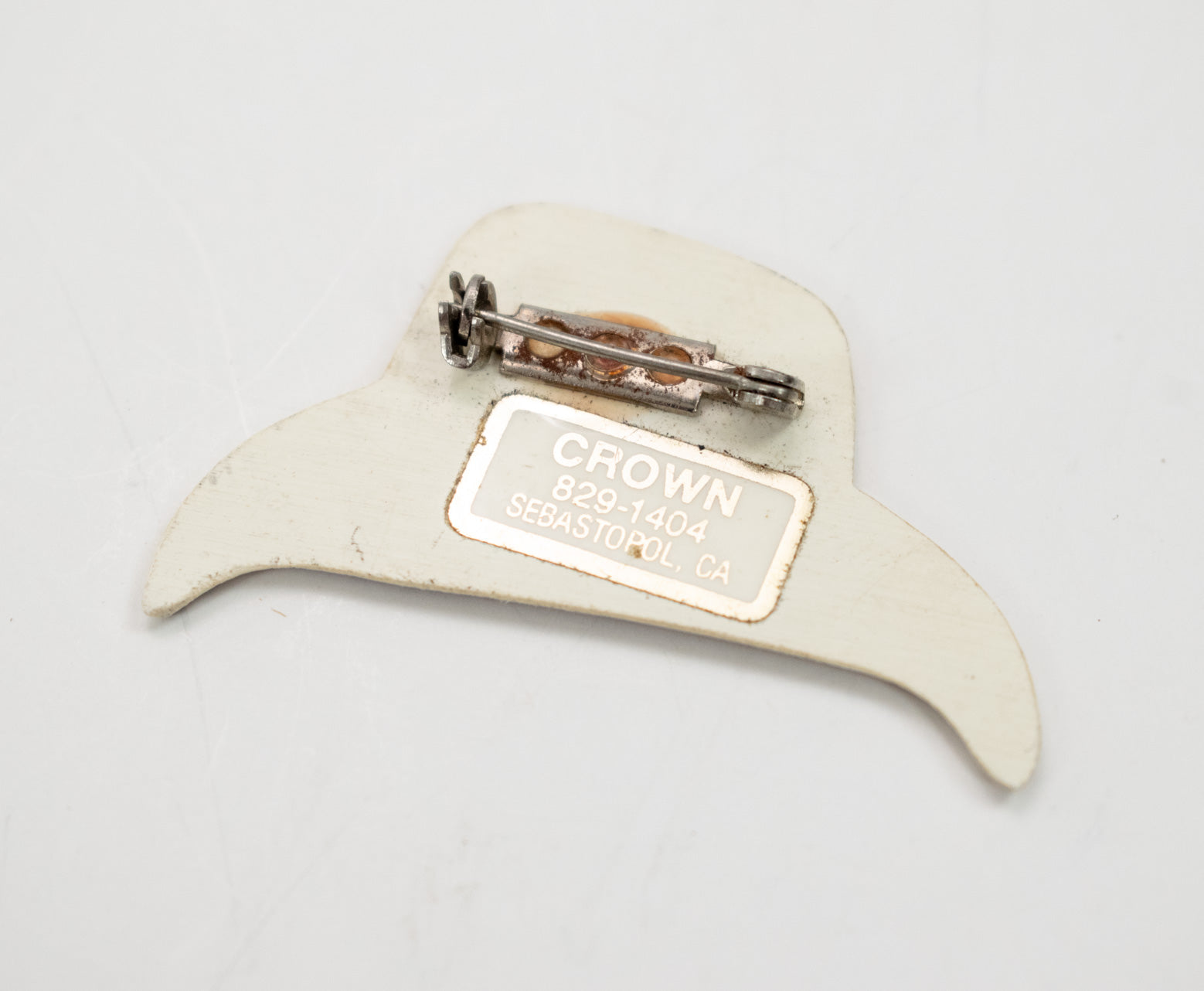 Rare Country Plastic Brooch Pin Collectible Vintage Pin Used Crown 2 inch