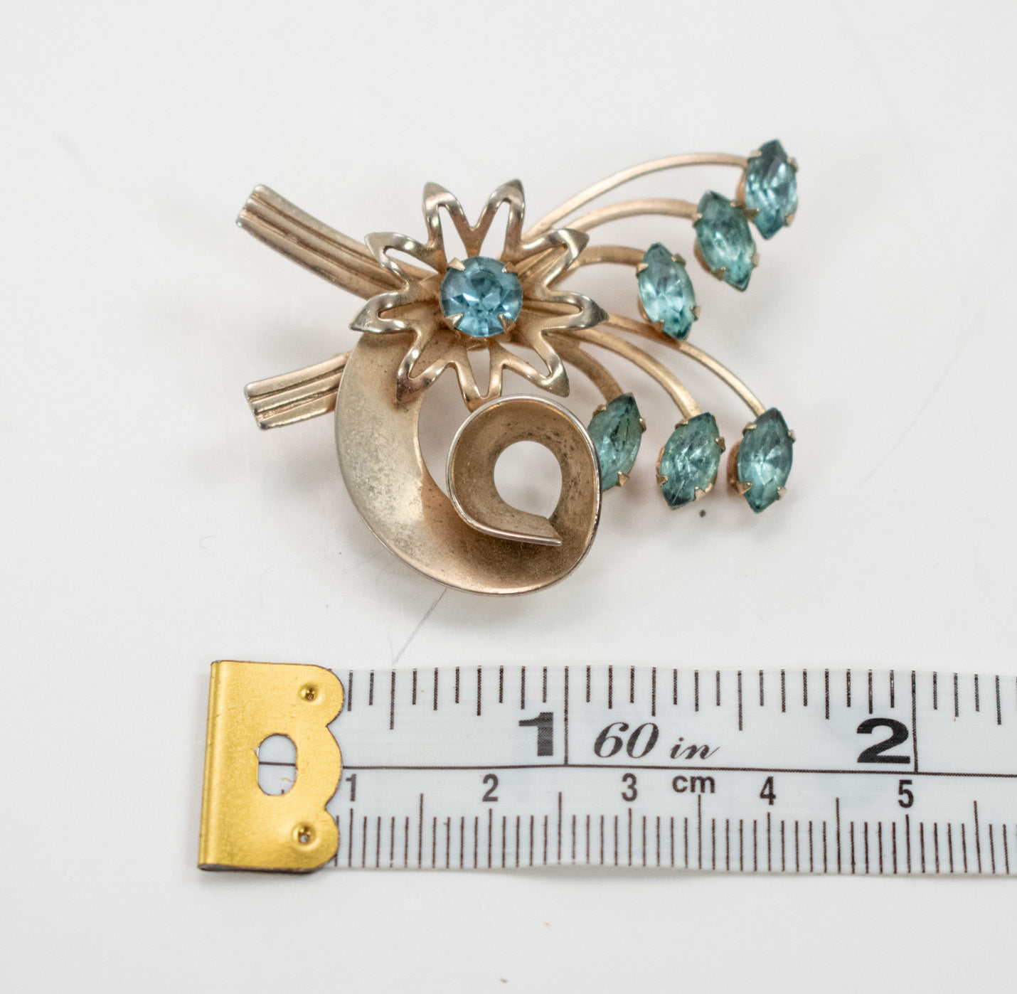 Golden Pendant brooch pin used Very Nice Vintage piece 2 inch