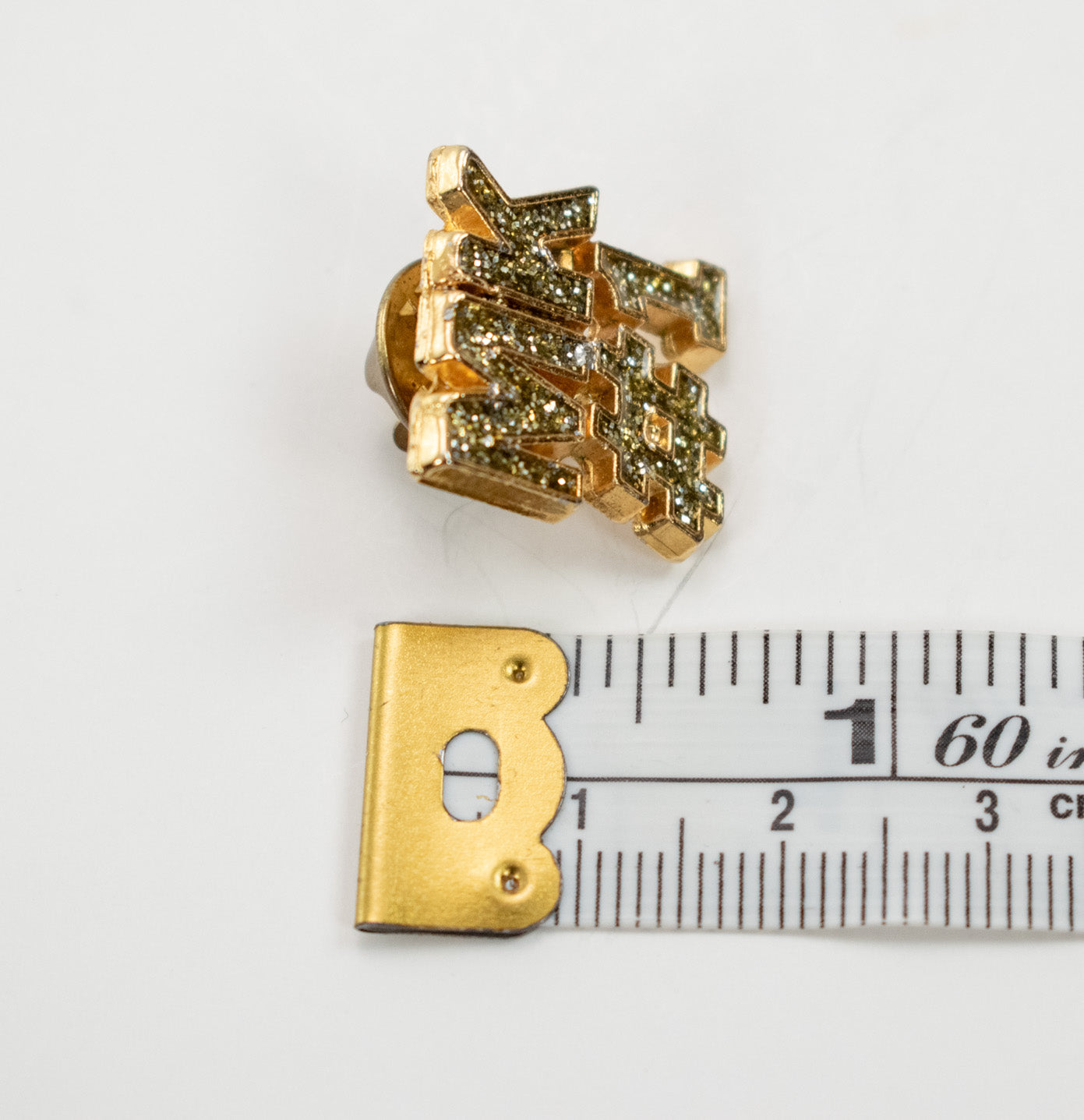 MK Number one Gold and silver Flashy number 1 Pin Button Pin