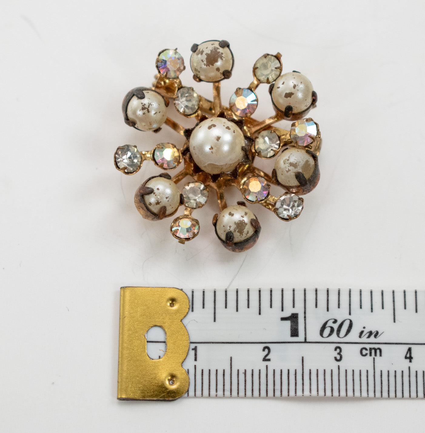 Pearl Pendant Brooch Pin used vintage Faded branded
