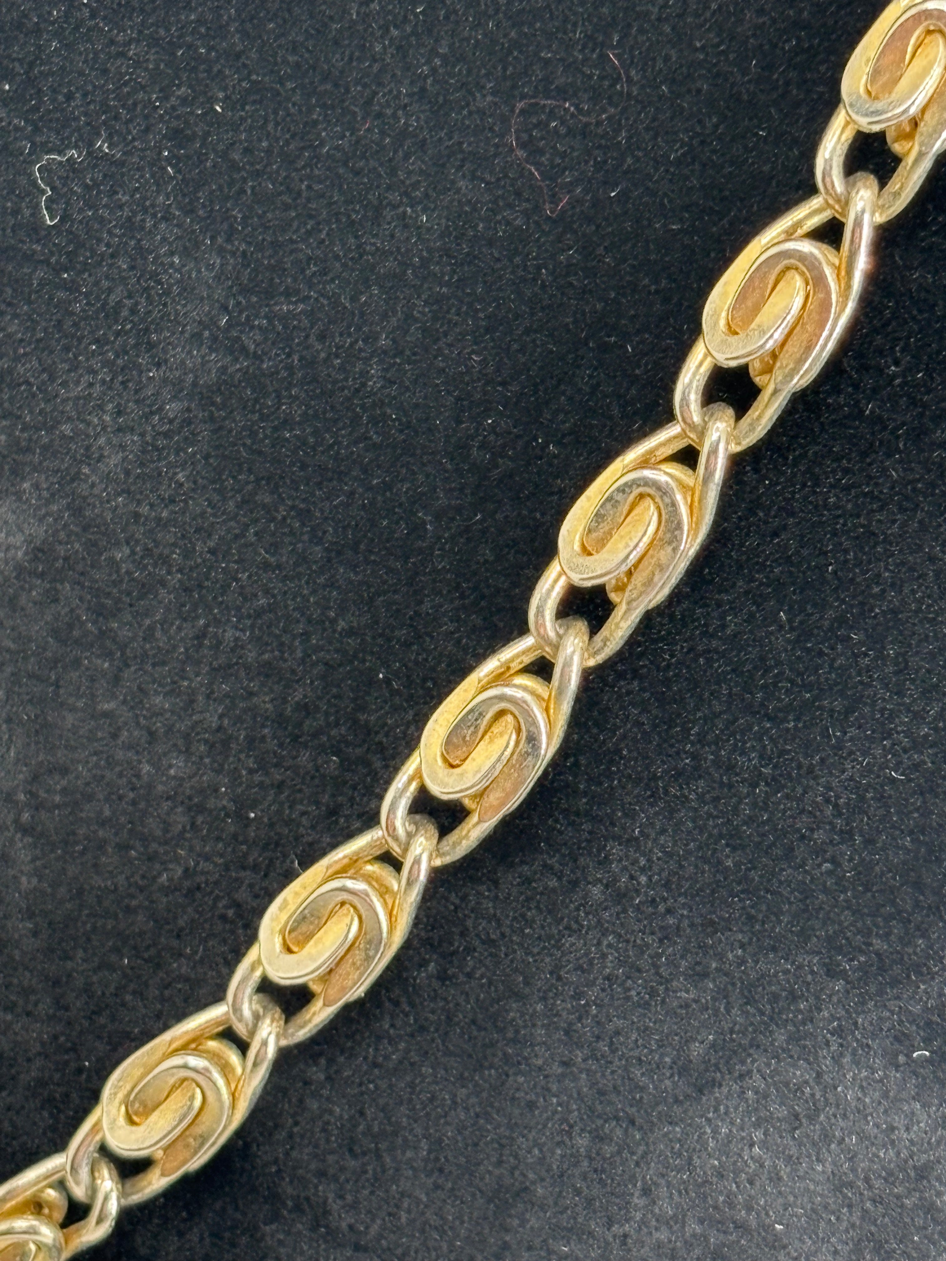 Vintage Gold Tone S-Link Chain Necklace 9"