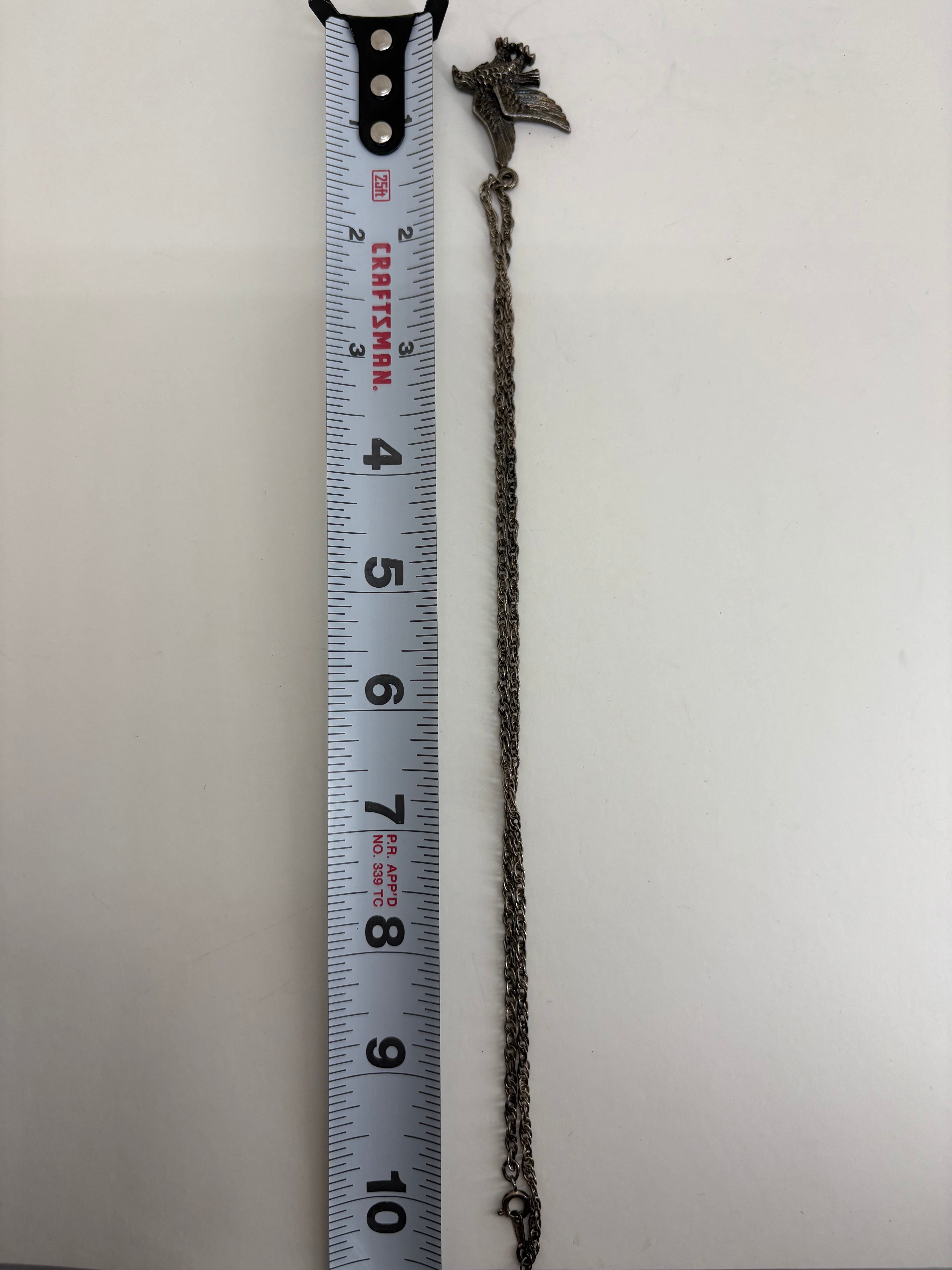 Vintage KOREA Necklace with Flying Eagle Pendant 10"