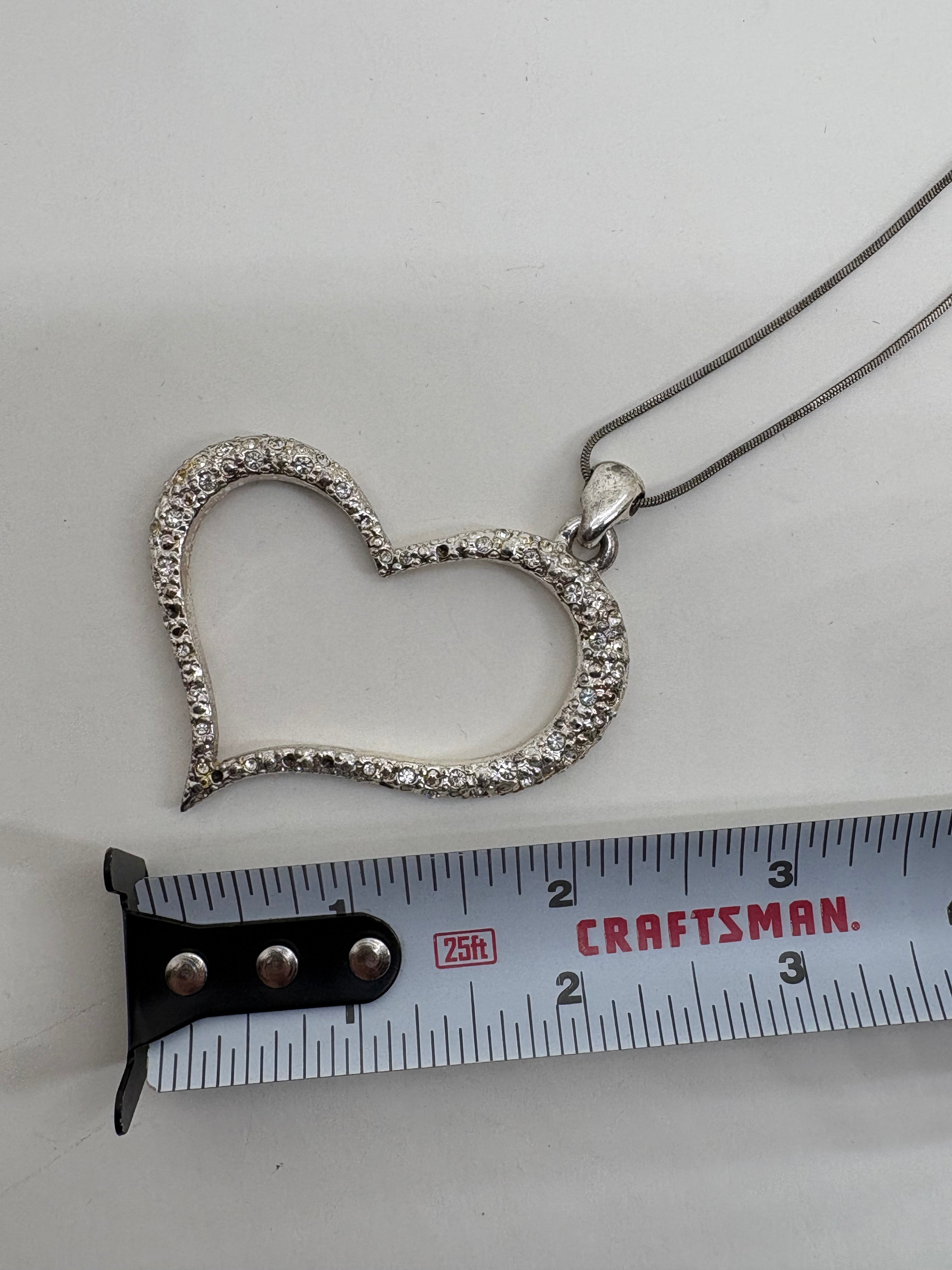 Retro Y-2k Style Necklace with Heart Pendant 11"