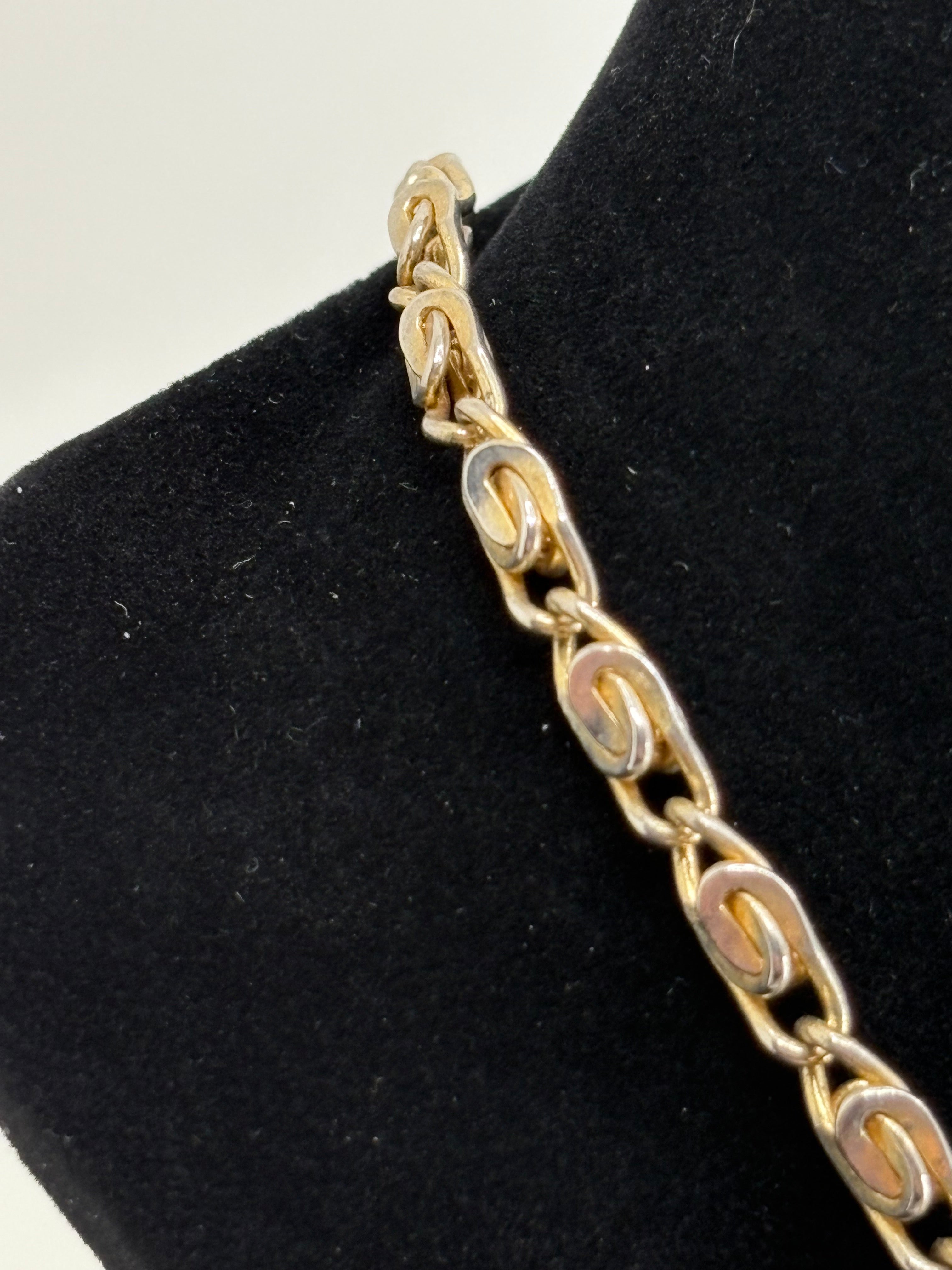 Vintage Gold Tone S-Link Chain Necklace 9"