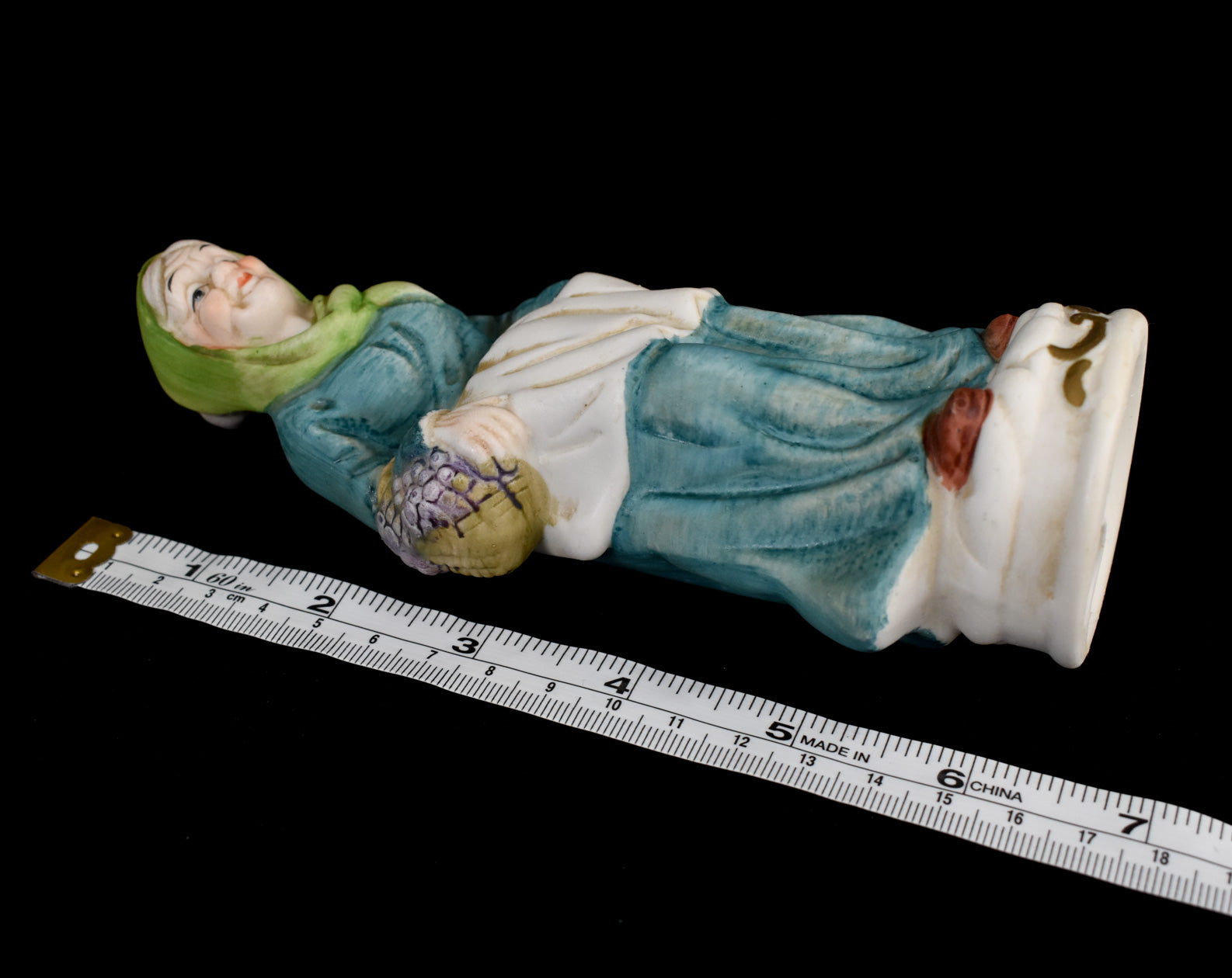 Ceramic Figure Grandma Old Lady 7 inch Figure Used Vintage 1970