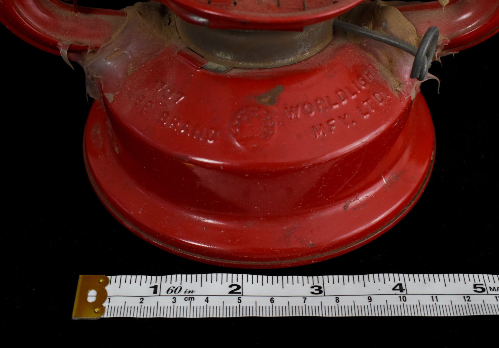 Red Lantern Vintage No Glass Used Damaged