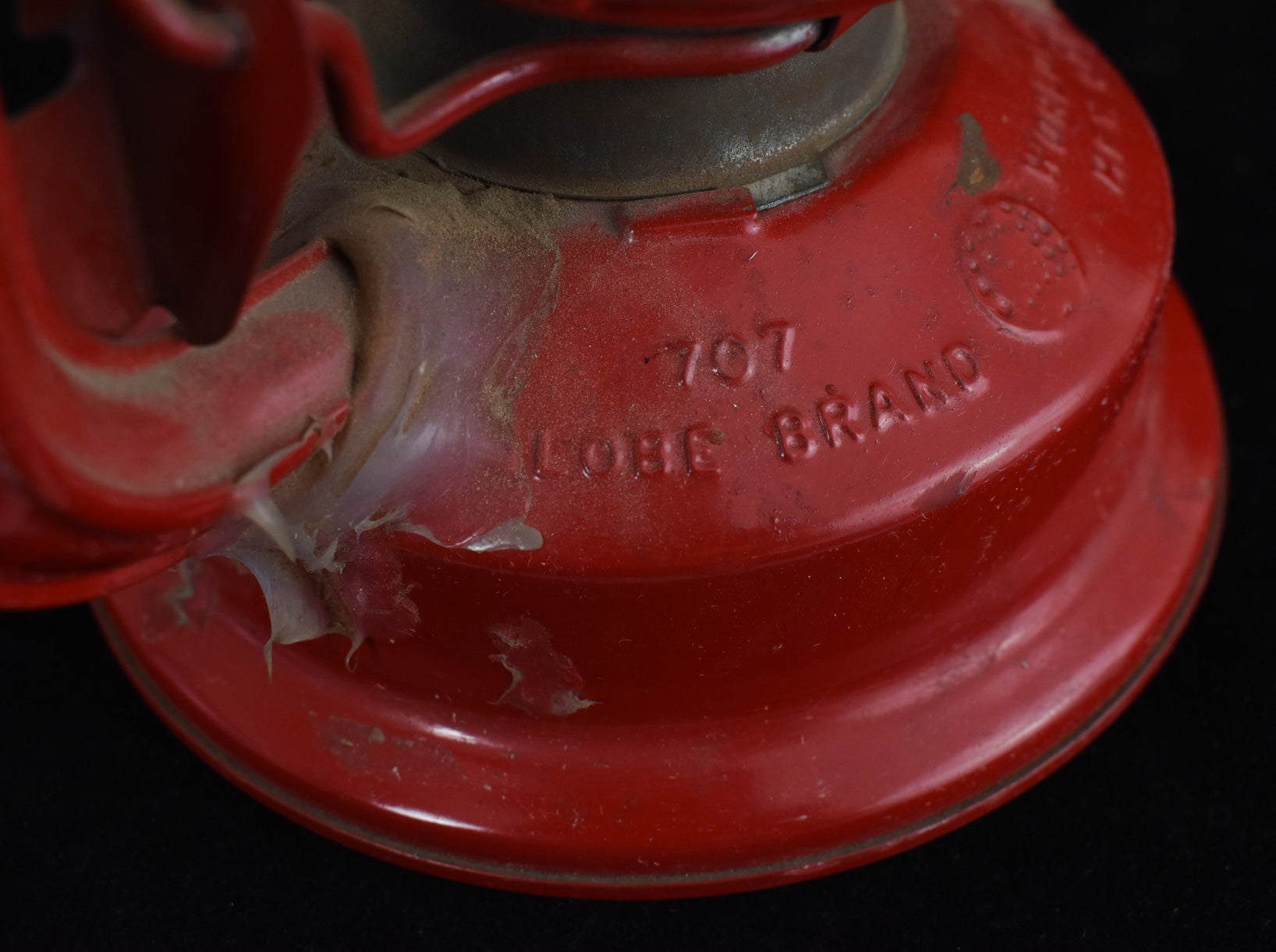 Red Lantern Vintage No Glass Used Damaged