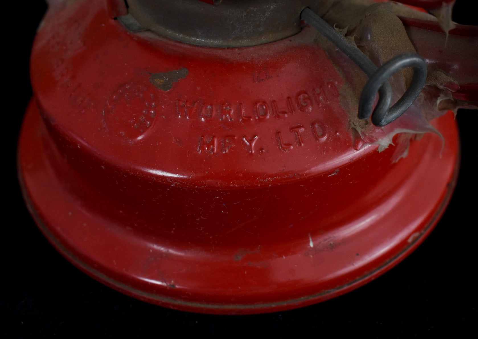 Red Lantern Vintage No Glass Used Damaged