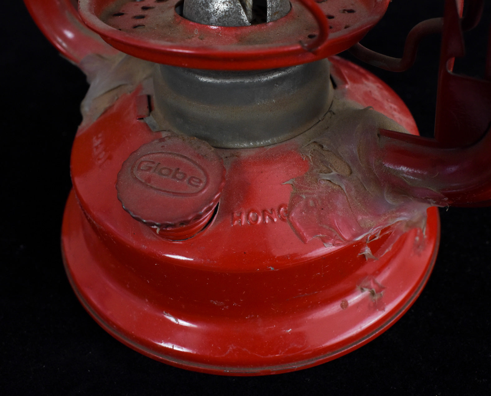 Red Lantern Vintage No Glass Used Damaged