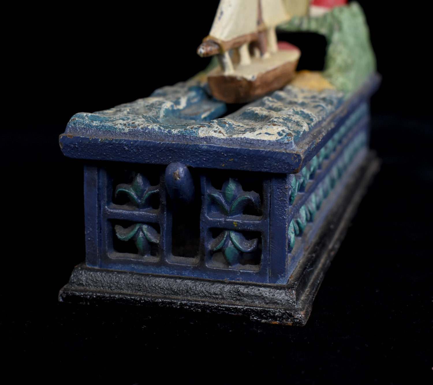 Bits & Pieces Cast Iron Nautical Light House and Sailboat Coin Bank Used