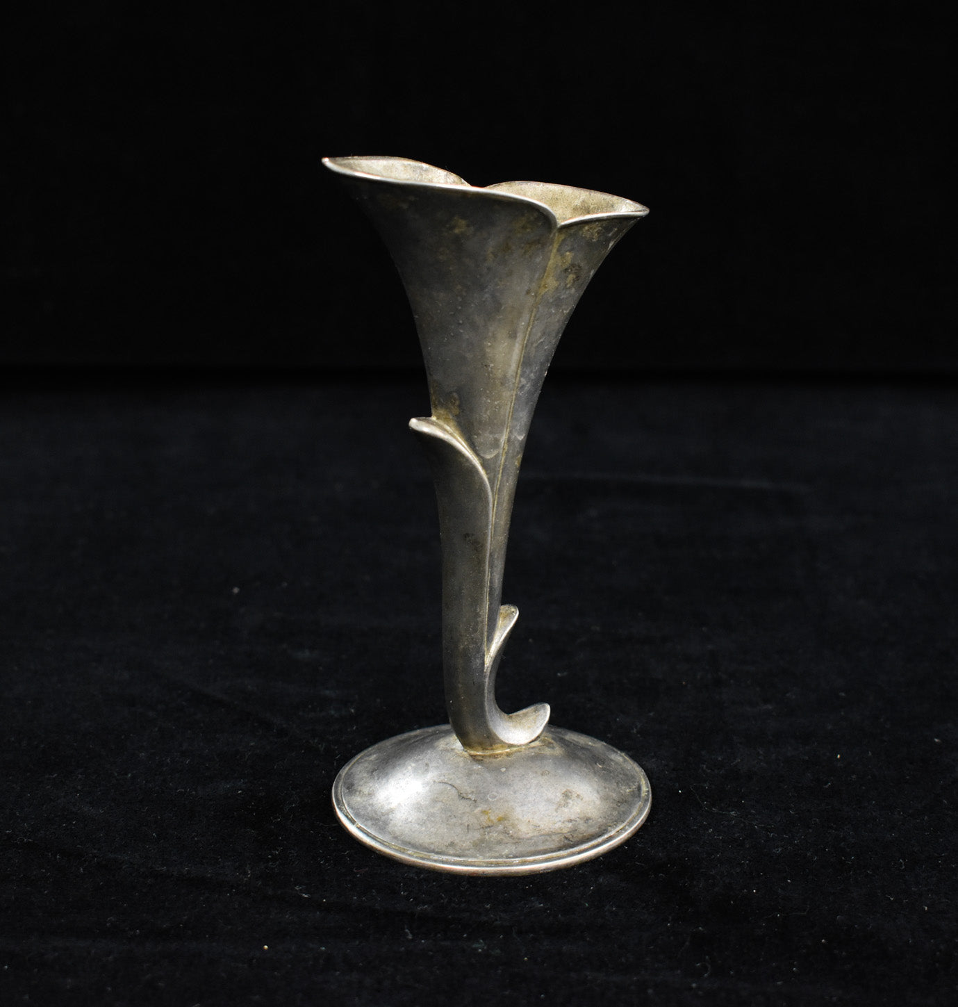 Vintage Silver Plated Floral Candle Holder Standing Vase Used