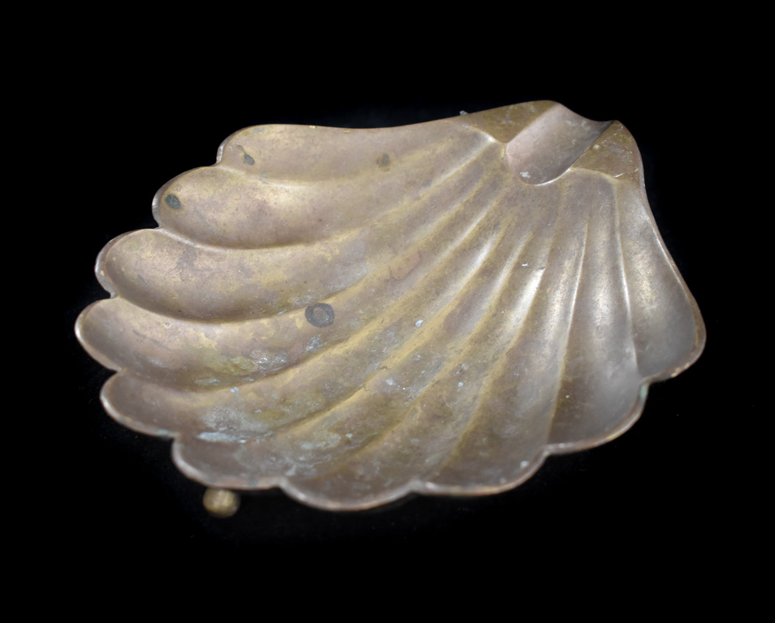Metal Penco Brass Seashell Shell Vintage Ash Tray Used 6inch