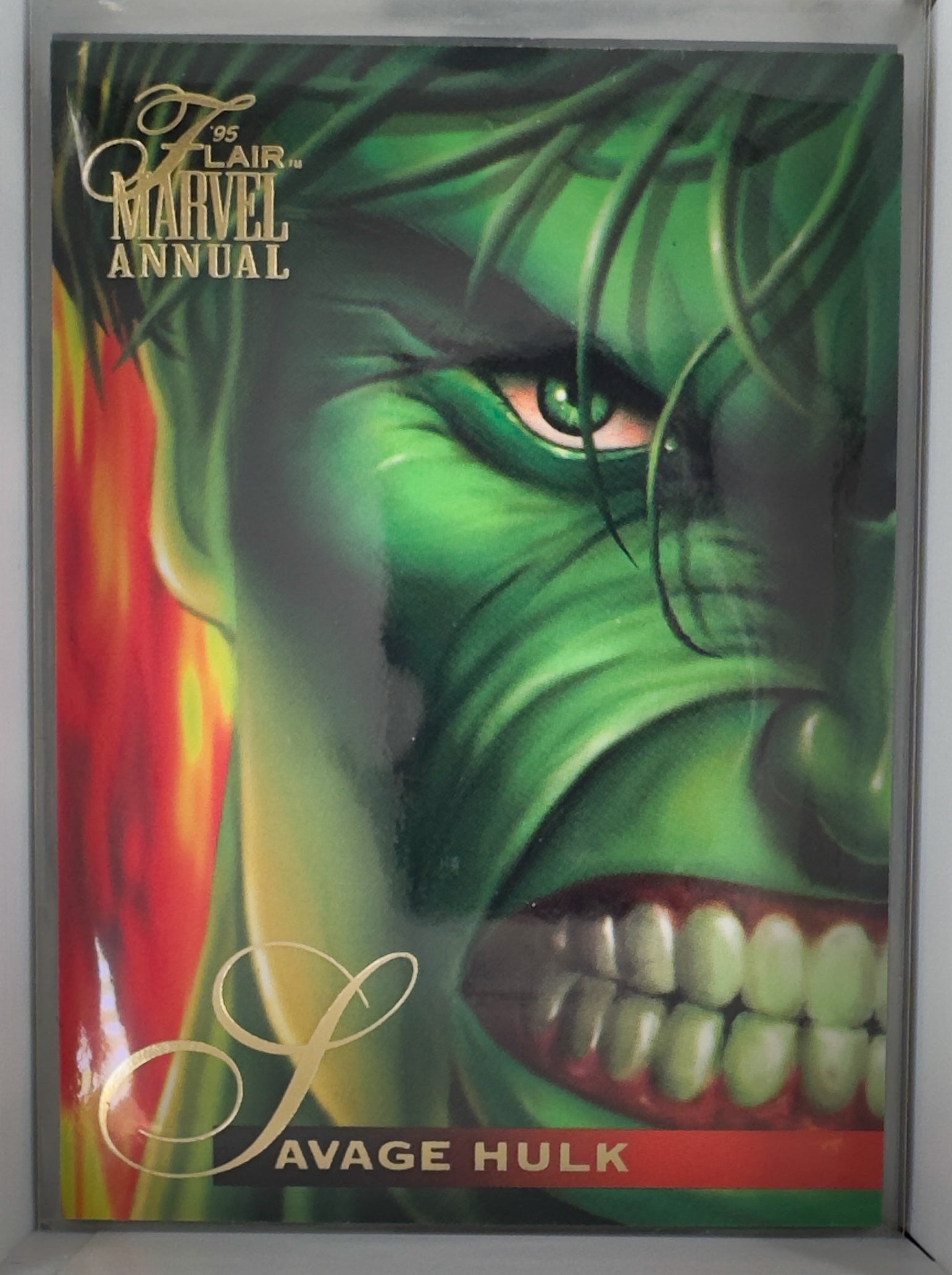 Savage Hulk Fall of the Pantheon Marvel Annual 1995 Flair Card No.84